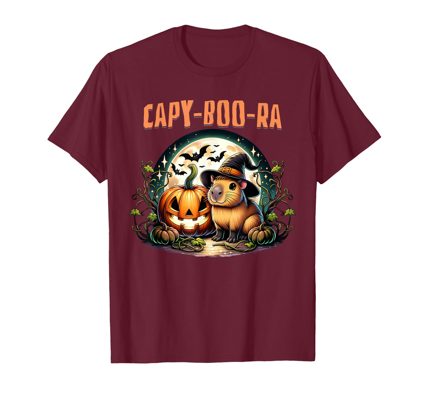 Halloween Capybara Witch Capy-Boo-Ra Jack-o-Lantern Pumpkin T-Shirt