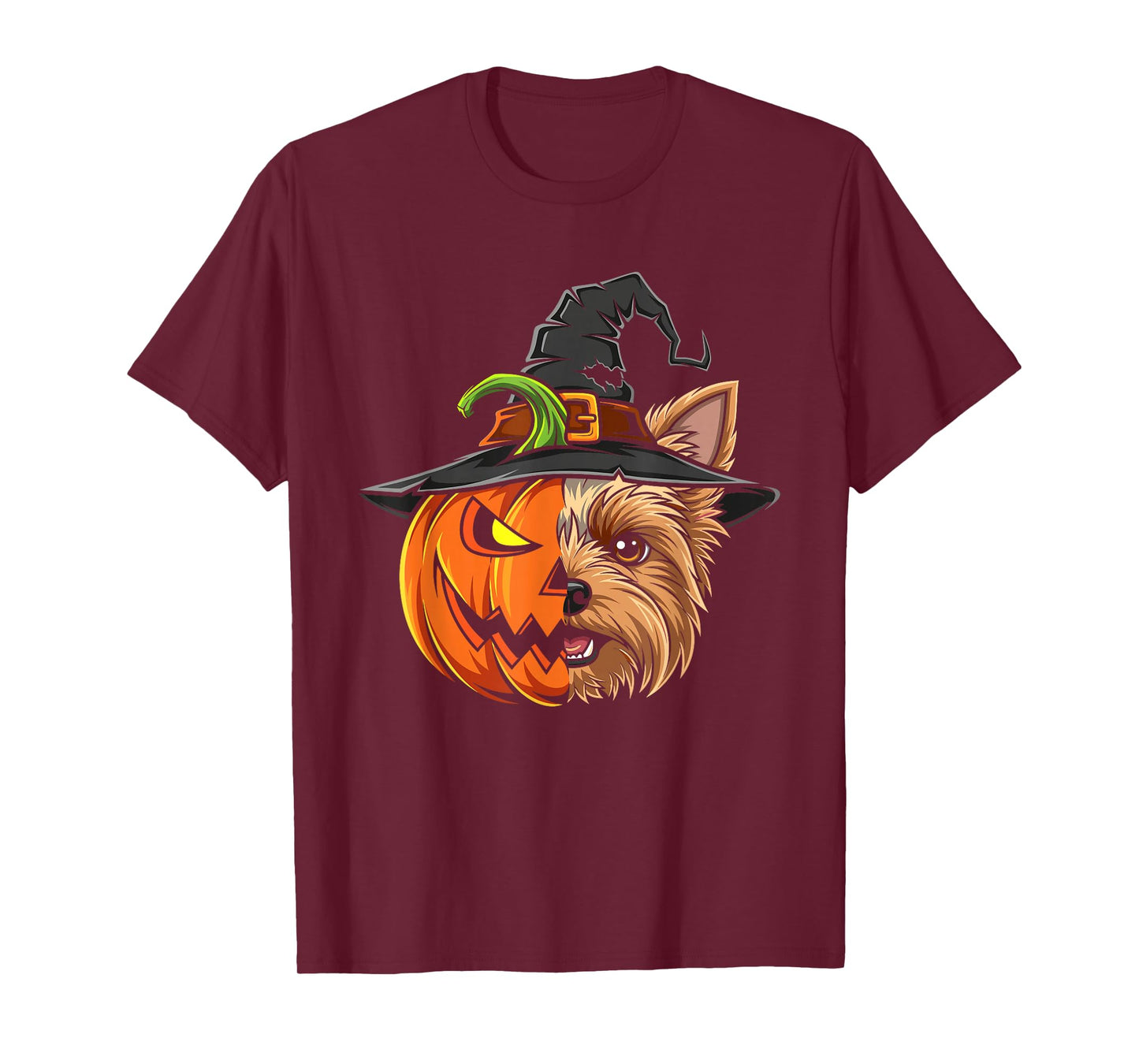Yorkshire Terrier Pumpkin Jack O Lantern Halloween Men Women T-Shirt