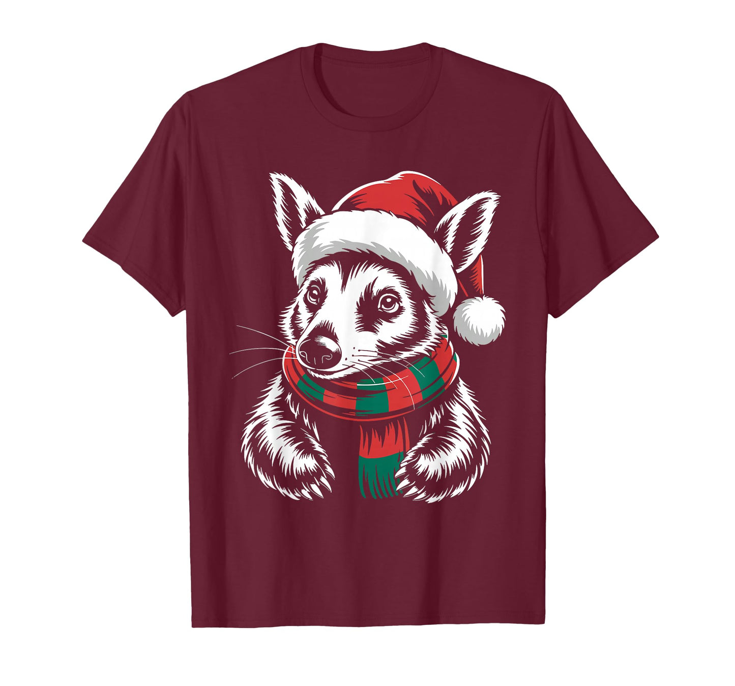 Aardvark Xmas Santa Hat Scarf Christmas Costume T-Shirt