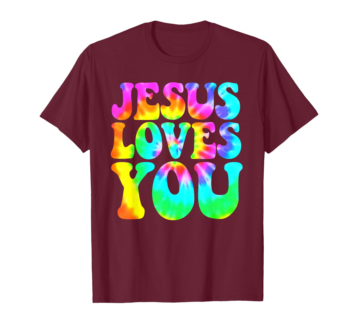 Jesus Loves You Retro Groovy Style Graphic Design Women T-Shirt