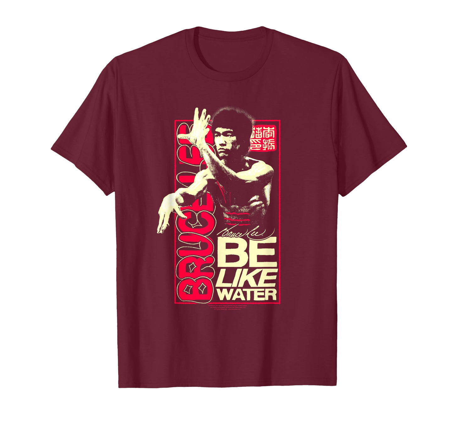 Bruce Lee Be Like Water Retro Martial Arts Poster T-Shirt