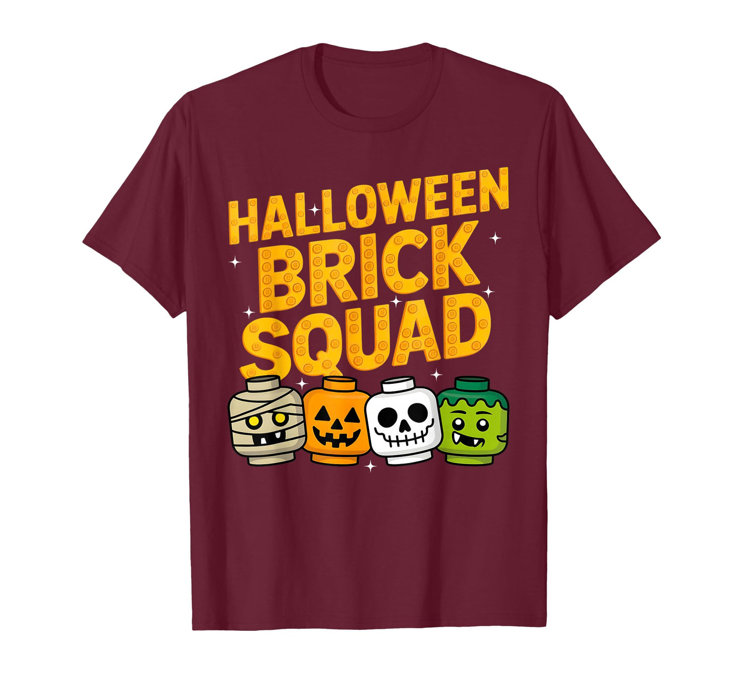 Halloween Brick Squad Costume Master Builder Blocks Building T-Shirt
