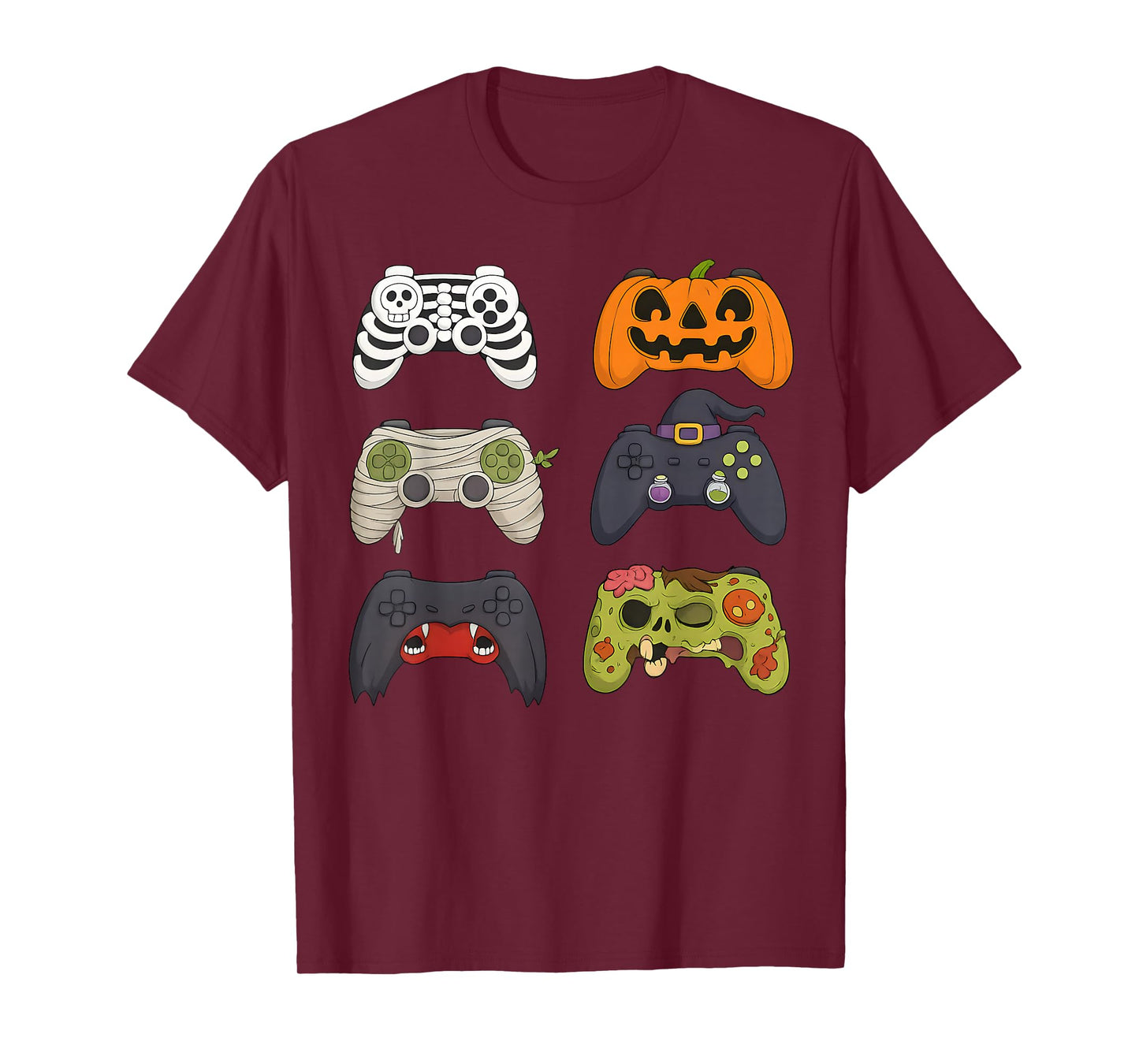 Halloween Skeleton Zombie Gaming Controllers Mummy Boys Kids T-Shirt