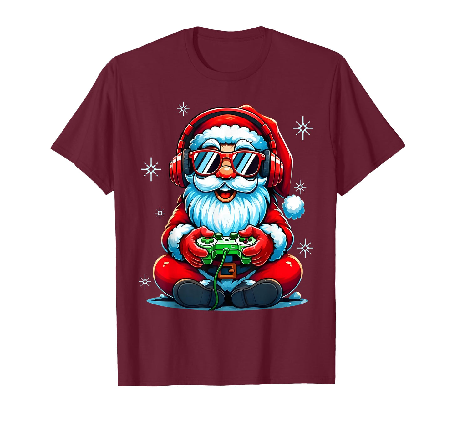 Merry Christmas Gamer Boys Mens Video Game Santa Claus T-Shirt