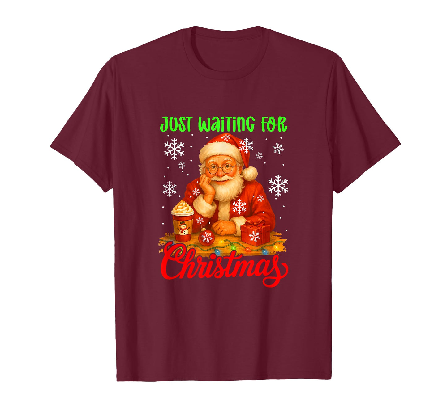 Waiting for Christmas Santa Drinking Coffee Matching Family T-Shirt
