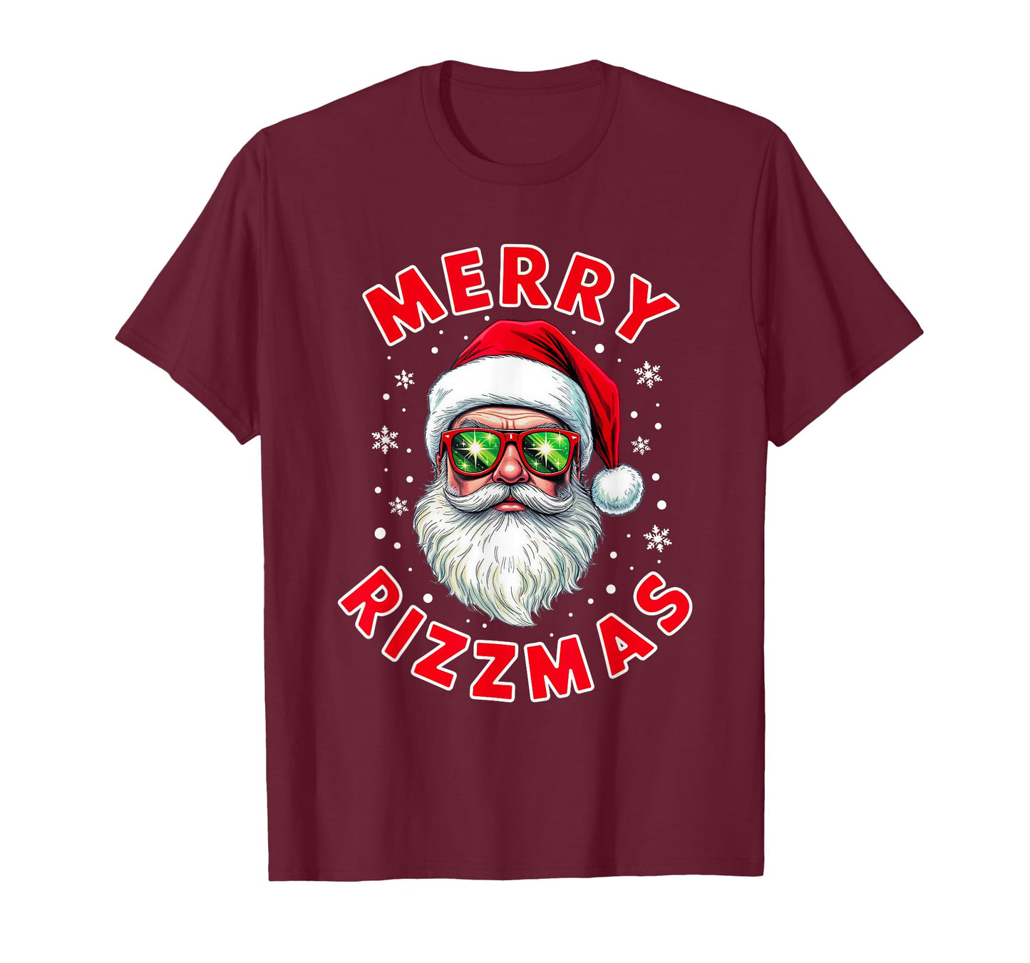 Merry Rizzmas Christmas Rizz Cool Santa Sunglasses Xmas Pjs T-Shirt