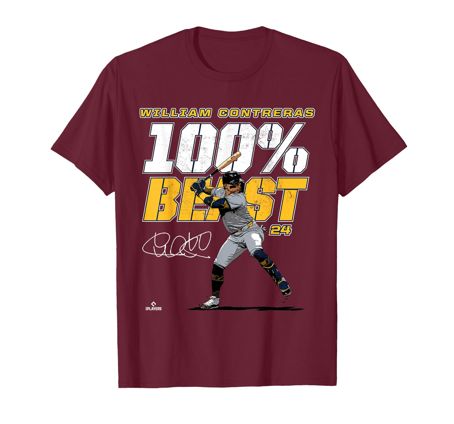100% Beast William Contreras Milwaukee MLBPA T-Shirt