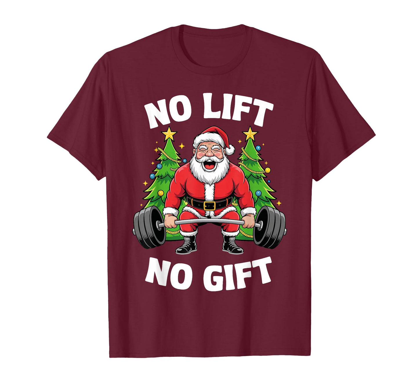 Funny Workout Santa Matching Family Christmas Gym Humor T-Shirt