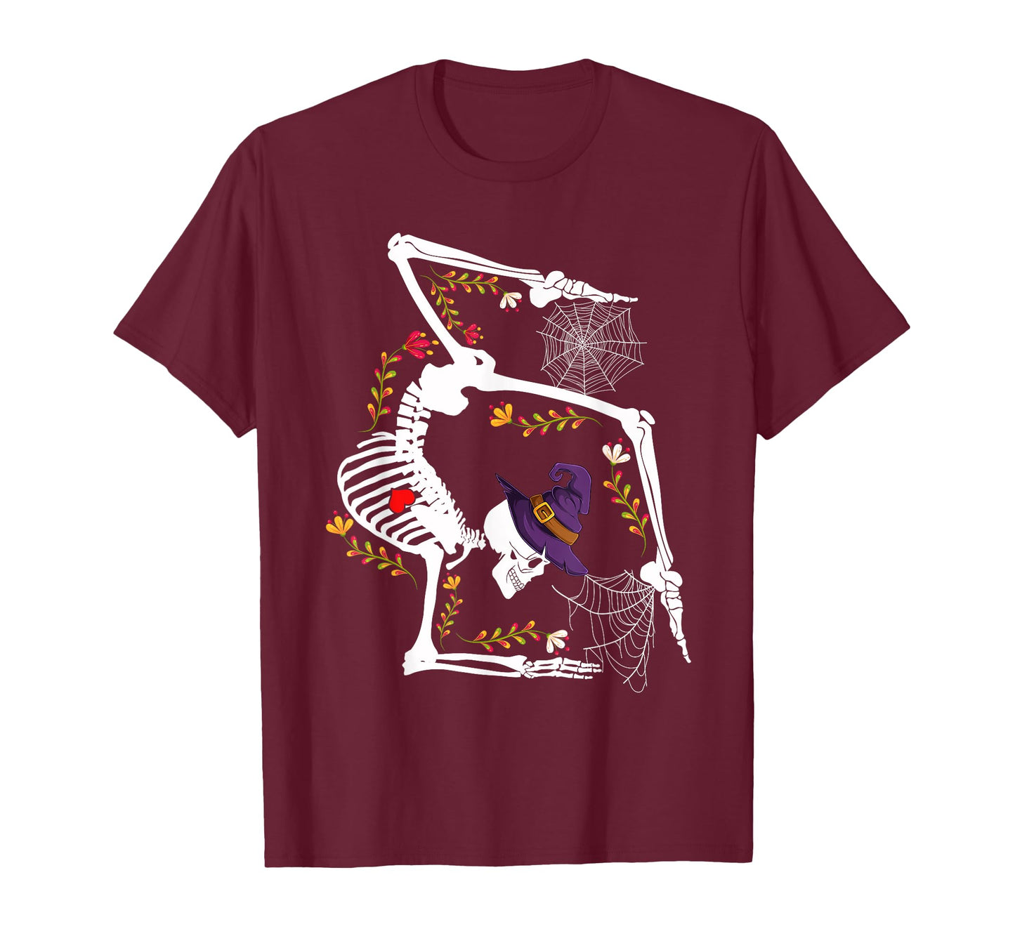 Skeleton Gymnast Lazy Halloween Costume Funny Gymnastics T-Shirt