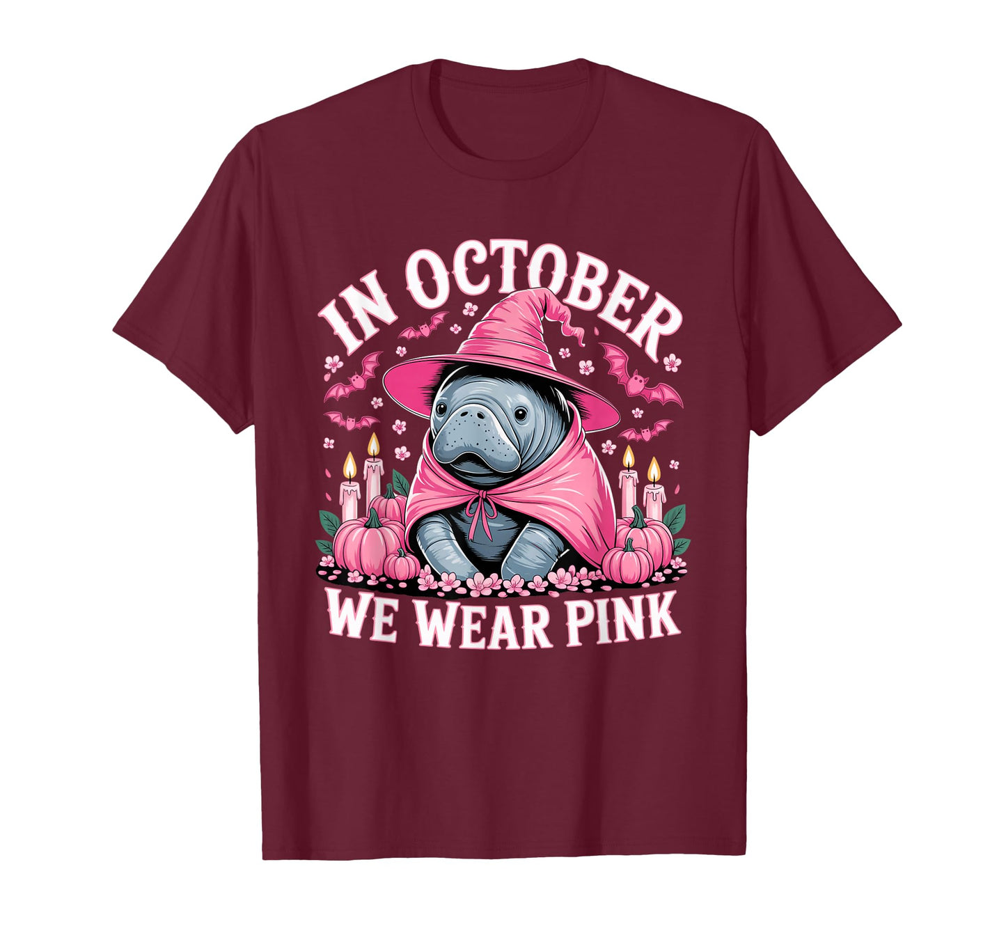 Manatee Breast Cancer Awareness October Halloween Costume T-Shirt