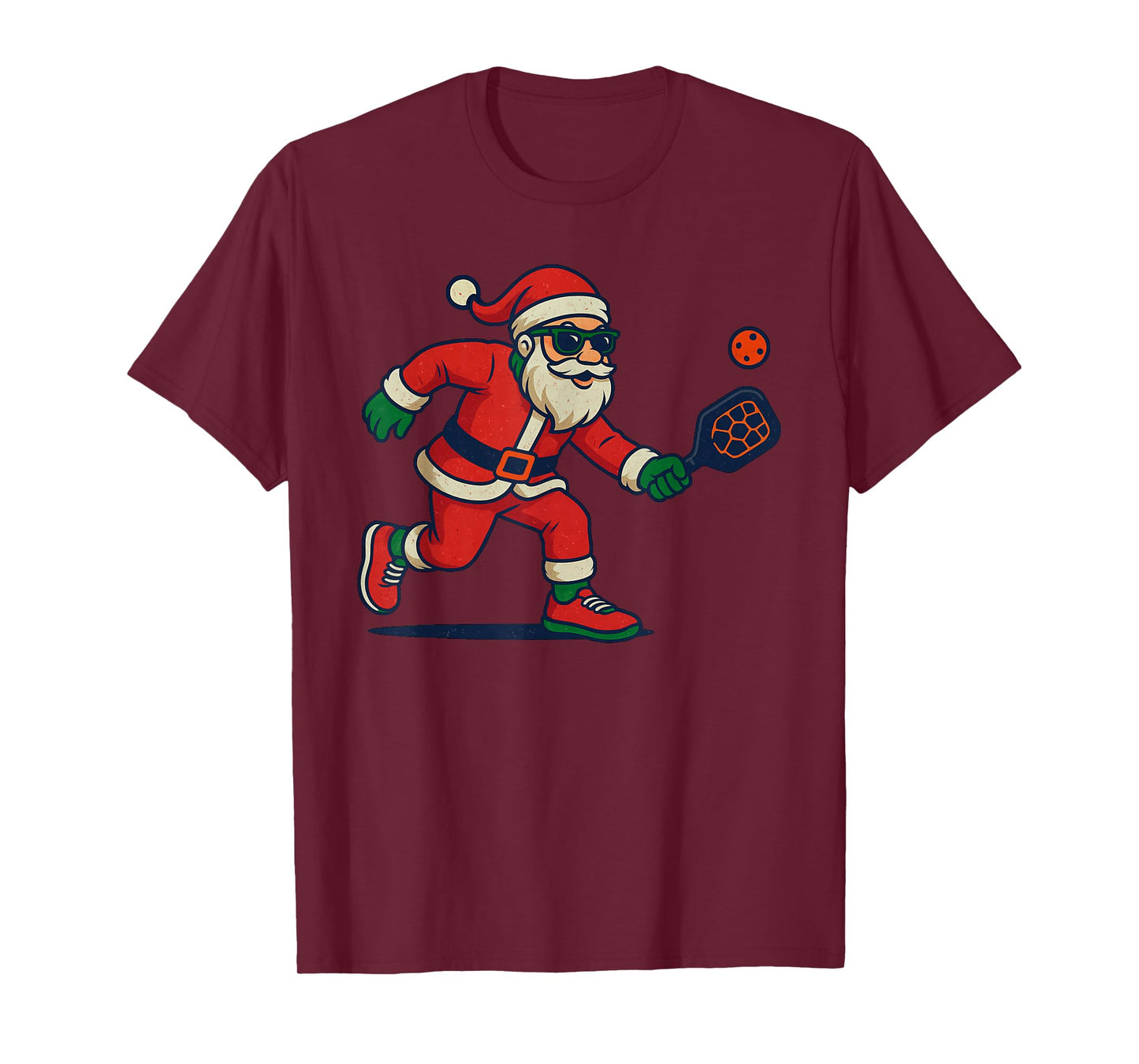 Santa Playing Pickleball Christmas Vintage Funny Xmas T-Shirt