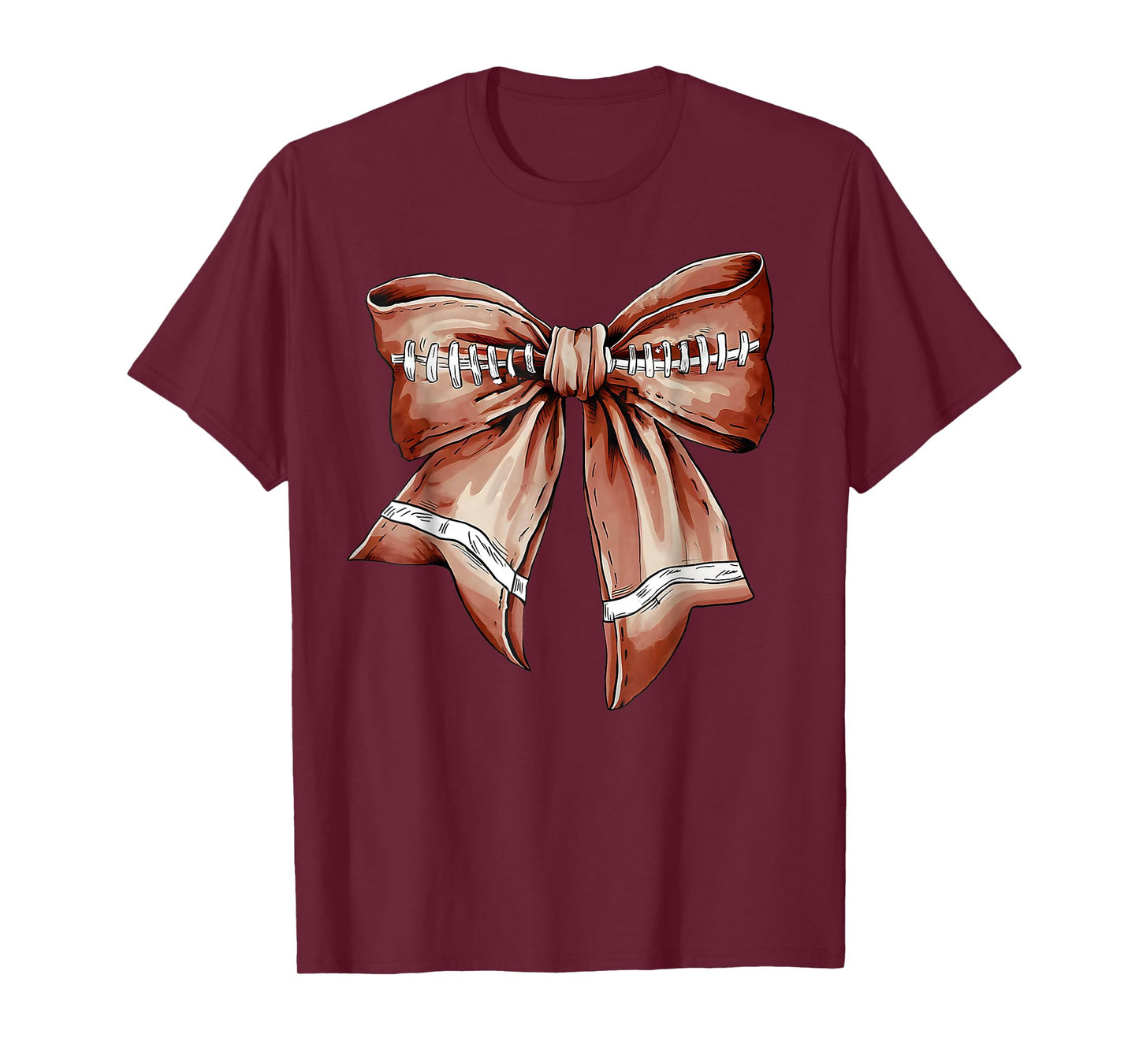 Coquette Bow Pumpkin Football Mom Girls Thanksgiving Autumn T-Shirt