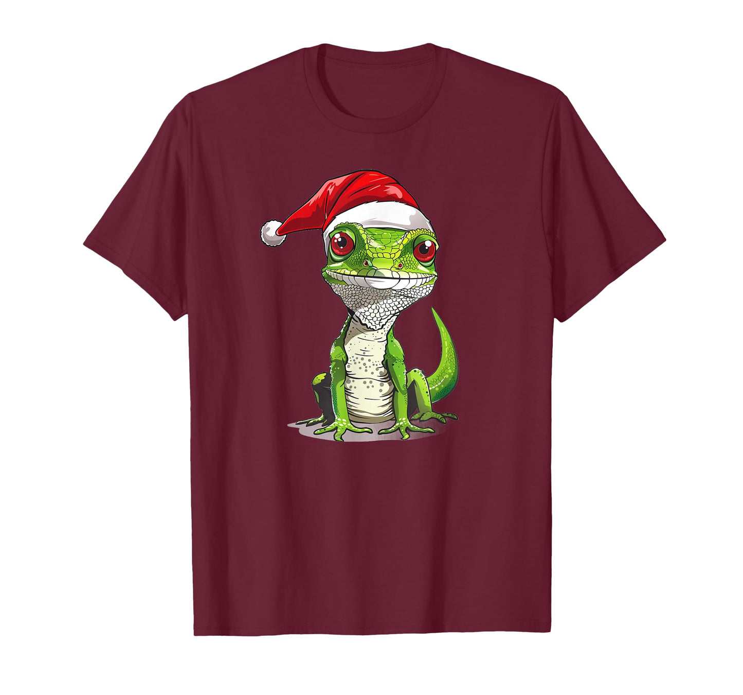 Pretty Lizard with Santa Claus Hat Outfit for Festive Season T-Shirt
