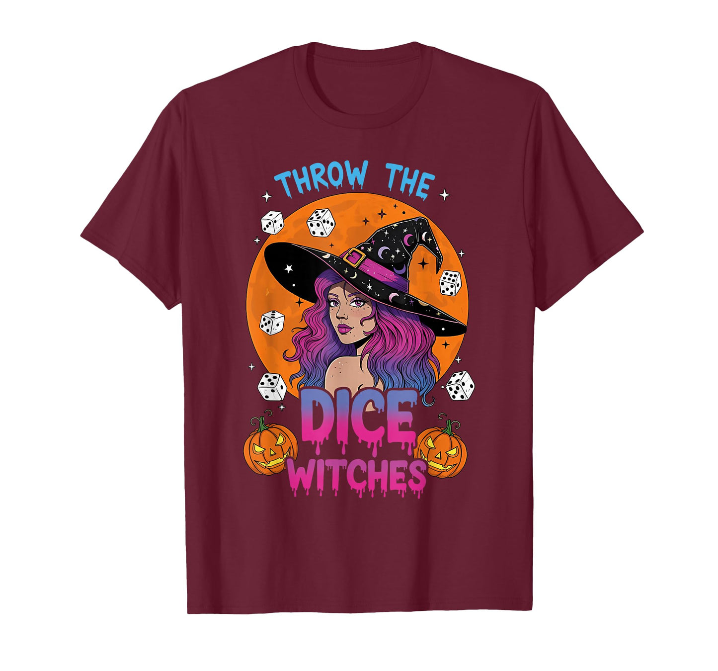 Throw The Dice Witches Bunco Party Funny Halloween Costume T-Shirt