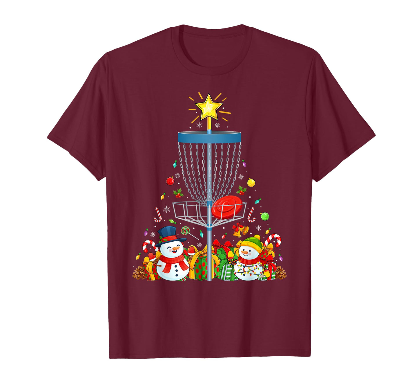 Disc Golf Christmas Tree Decoration Holiday Xmas T-Shirt