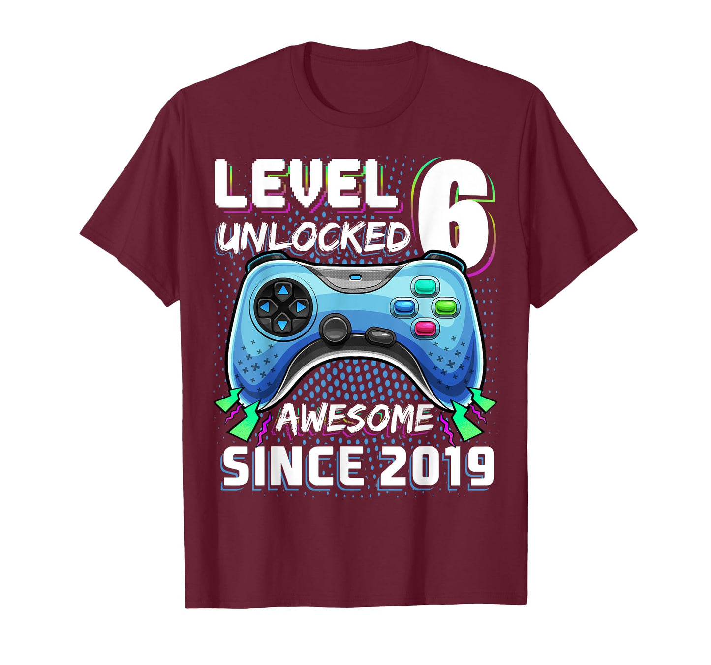 6th Birthday Boy Level 6 Gamer 6 Year Video Game Party T-Shirt
