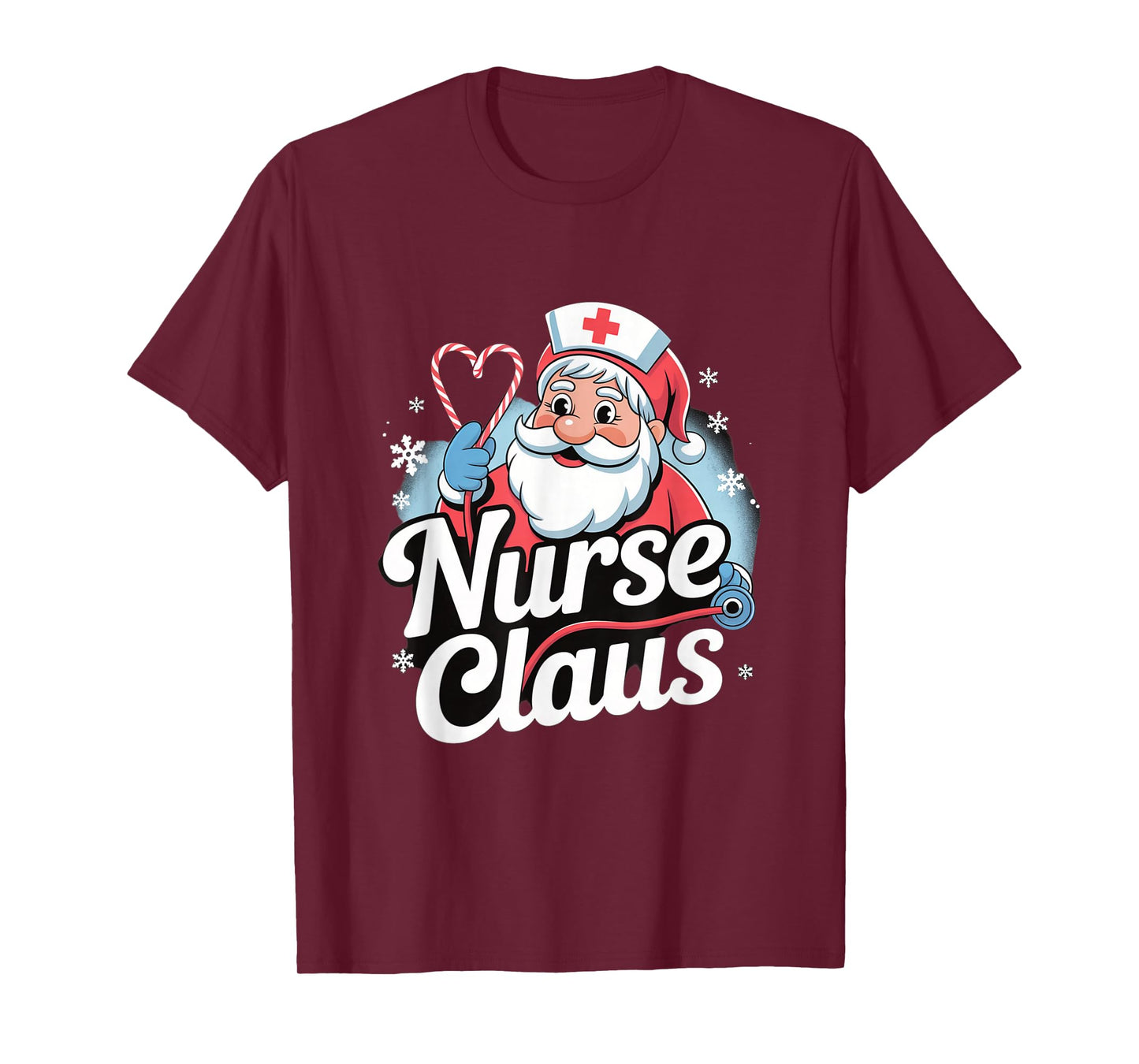 Nurse Claus Christmas Design with Santa Hat and Candy T-Shirt