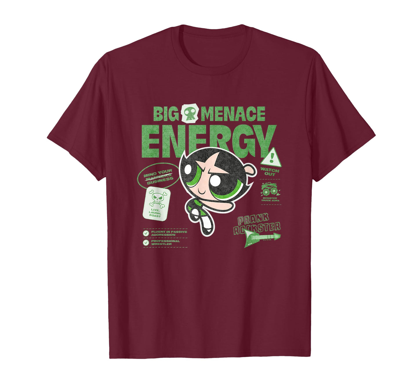 The Powerpuff Girls Buttercup Big Menace Energy Watch Out! T-Shirt