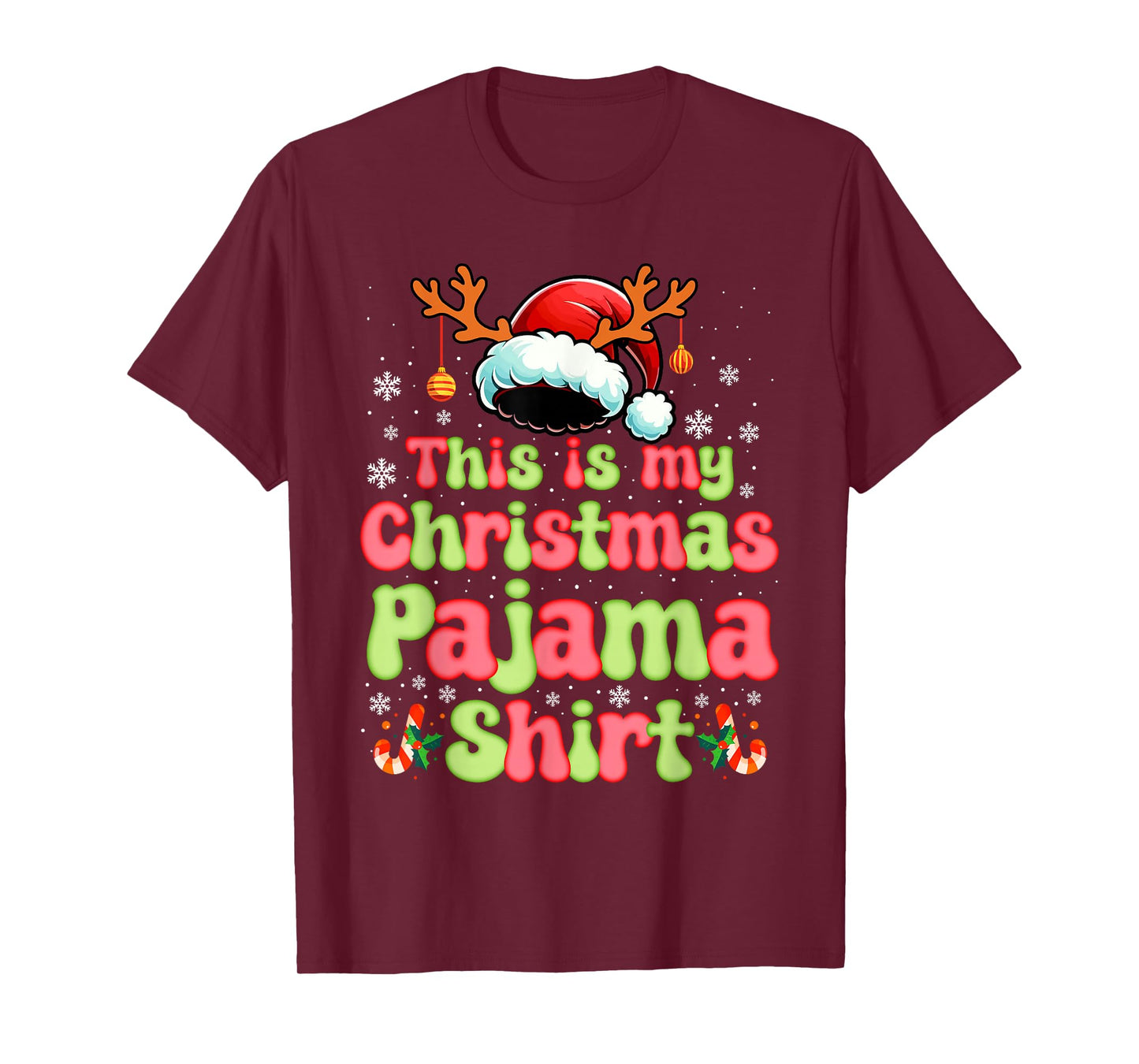 This is My Christmas Pajama Shirt Funny Xmas PJs Men Women T-Shirt