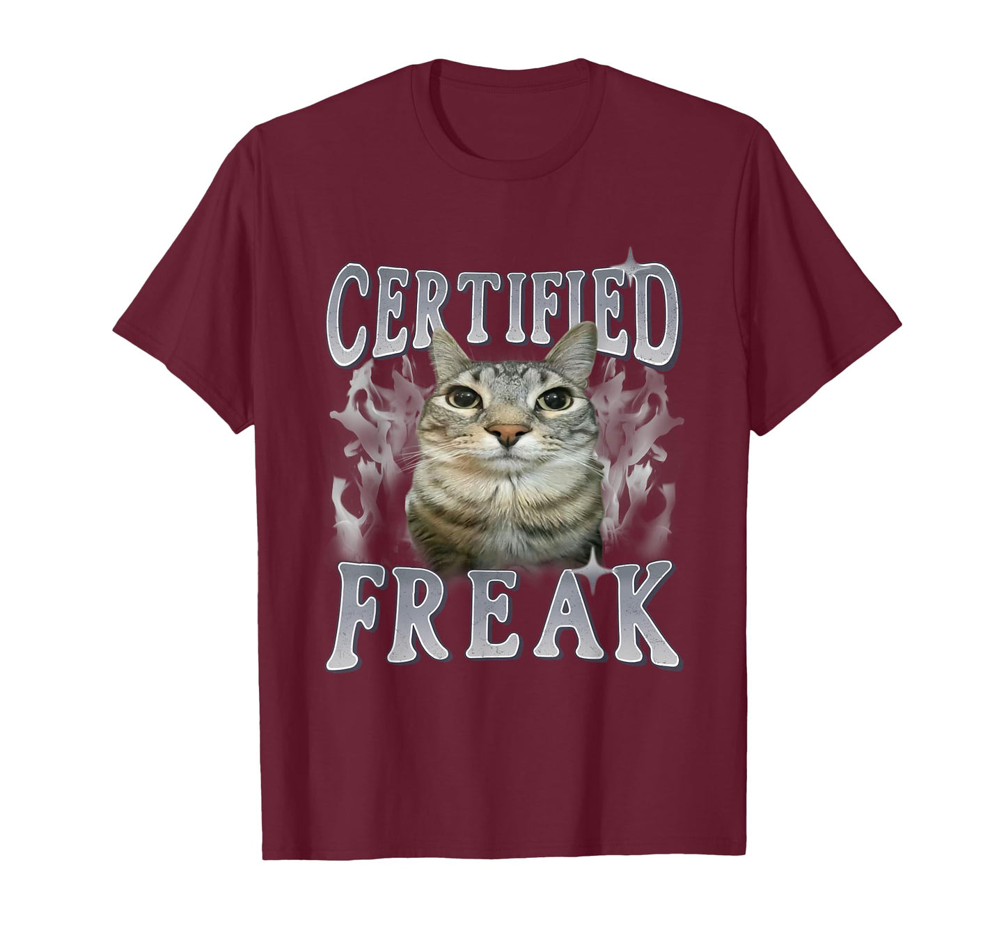 Certified Freak Funny Cat Meme Vintage Kitty Graphic T-Shirt