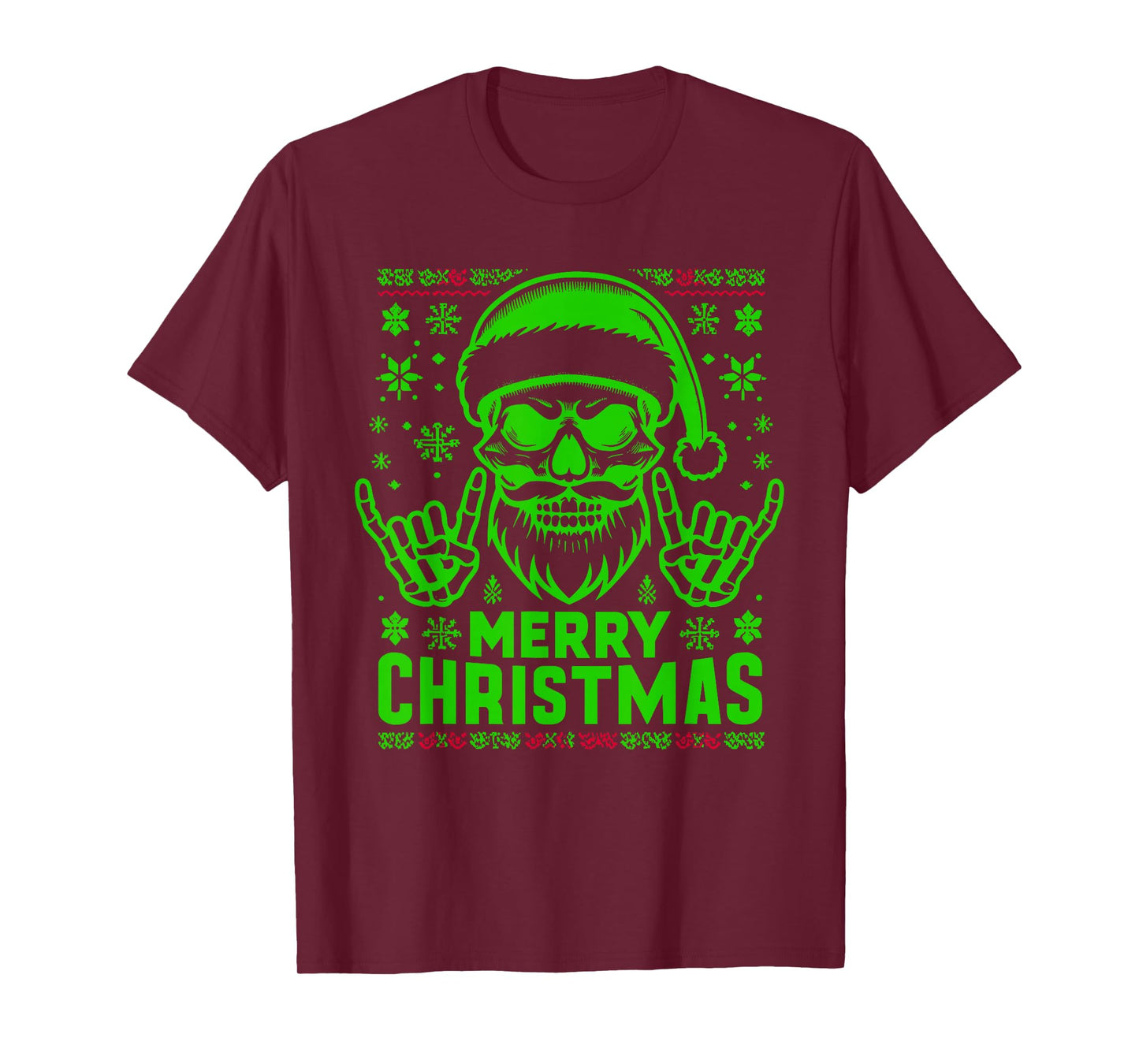 Santa Skull Christmas Horror Heavy Metal Lover Punk T-Shirt