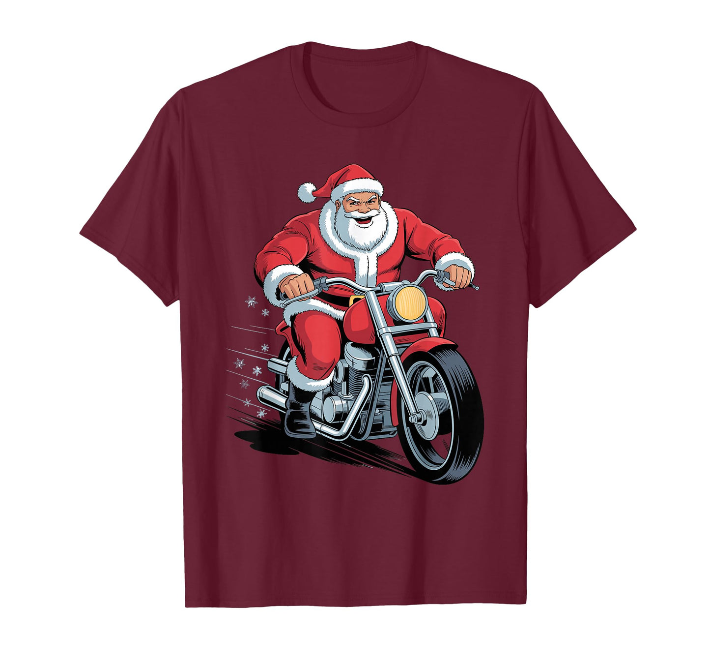 Santa Riding Motorcycle Funny Holiday Christmas Xmas T-Shirt