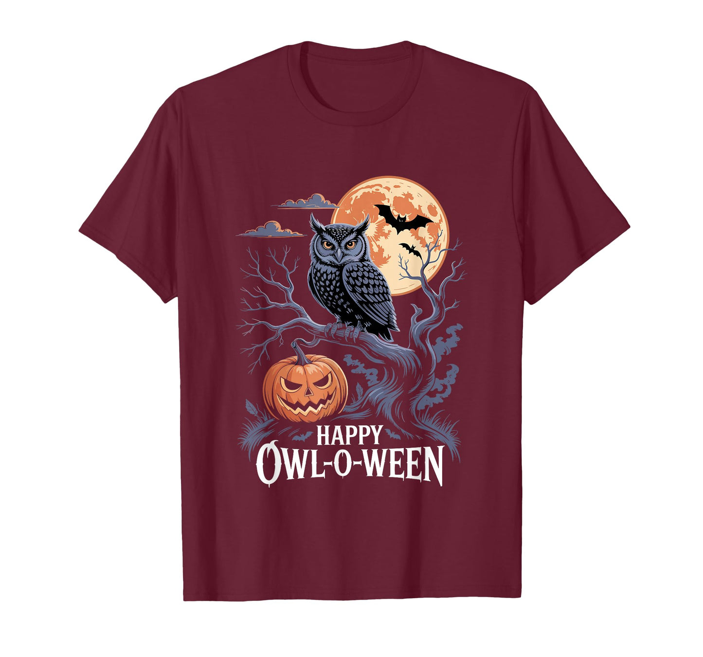 Happy Owl-O-Ween Cute Funny Owl Witch Hat Halloween T-Shirt