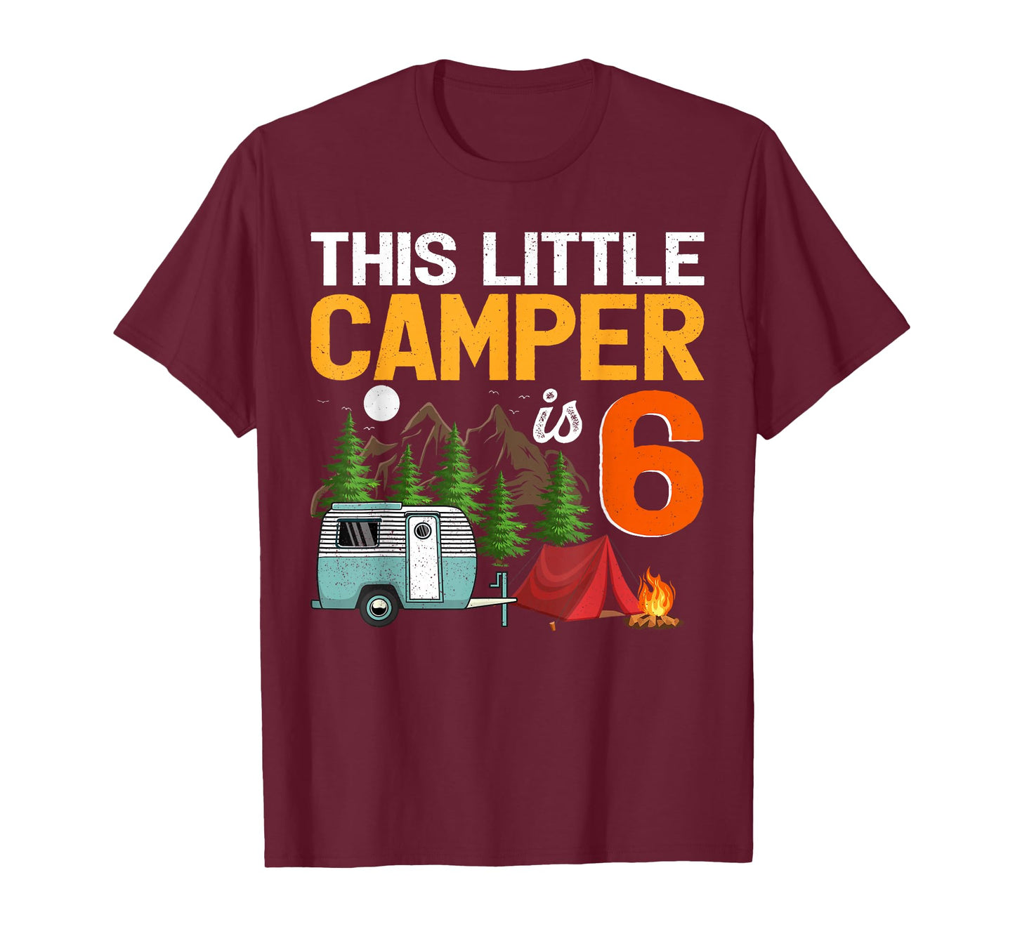 This Little Camper Is 6 Year Old Camping 6th Birthday T-Shirt