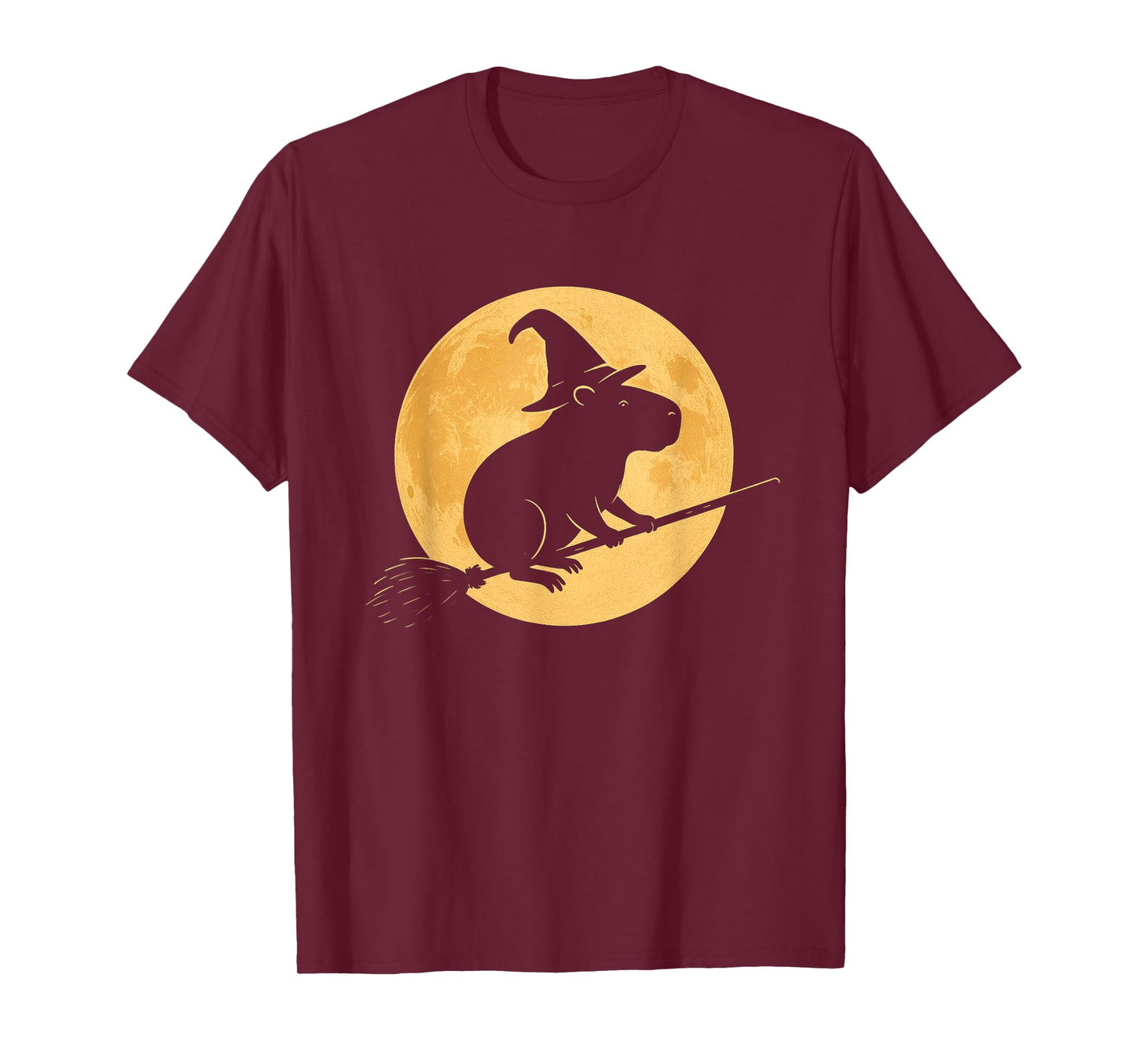 Funny Witch Capybara Moon Halloween Trick Or Treat T-Shirt