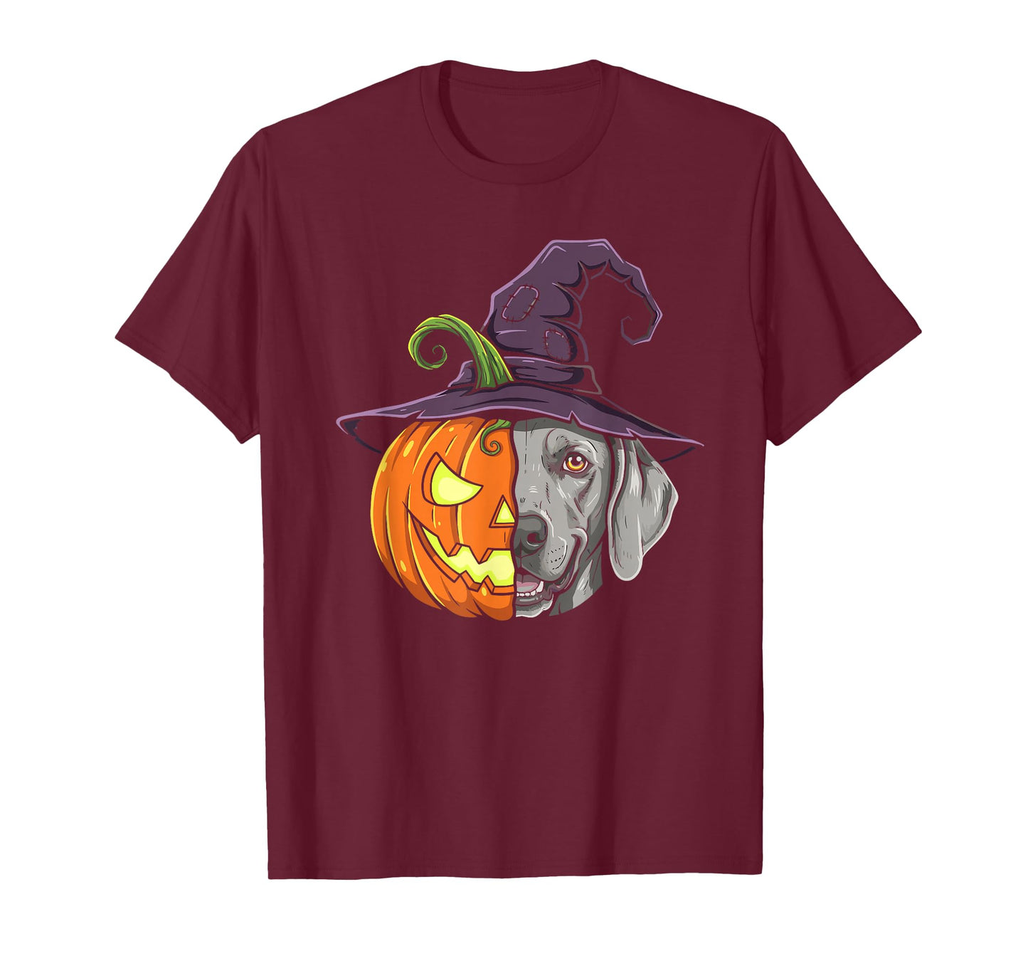 Weimaraner Pumpkin Jack O Lantern Halloween Kids Mens Womens T-Shirt