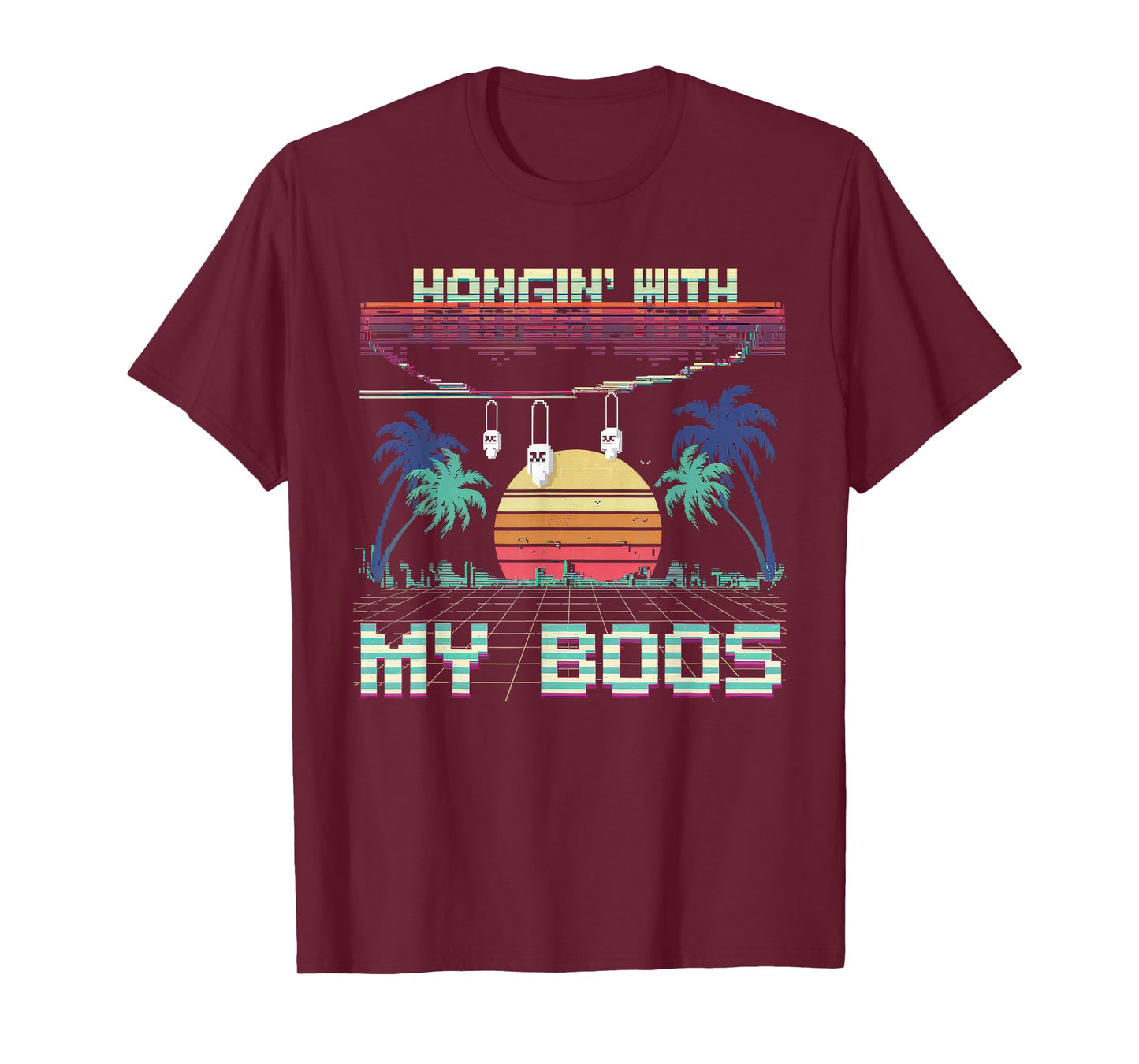 Hangin' with My Boos Tshirt Halloween Ghost Scary Witch Men T-Shirt
