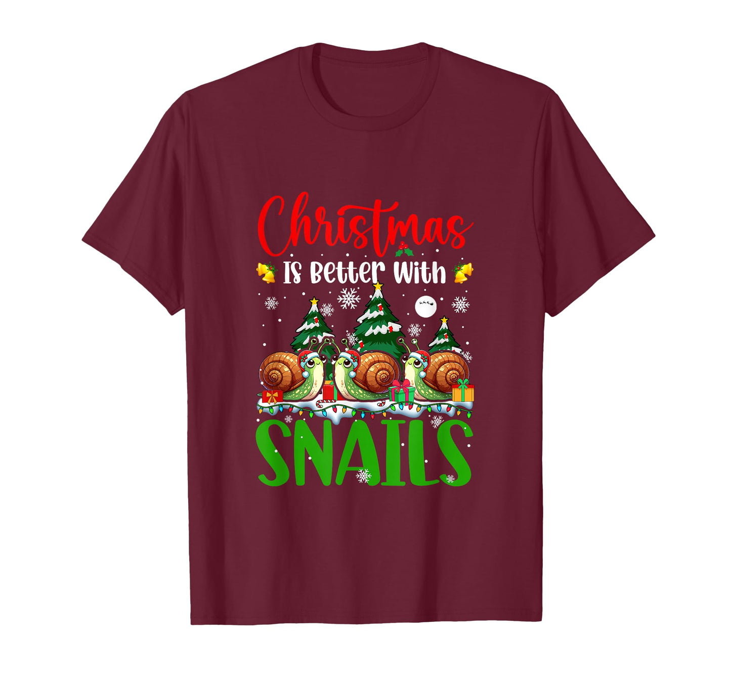 Xmas is Better Funny Joke Snails Lover Christmas Tree T-Shirt