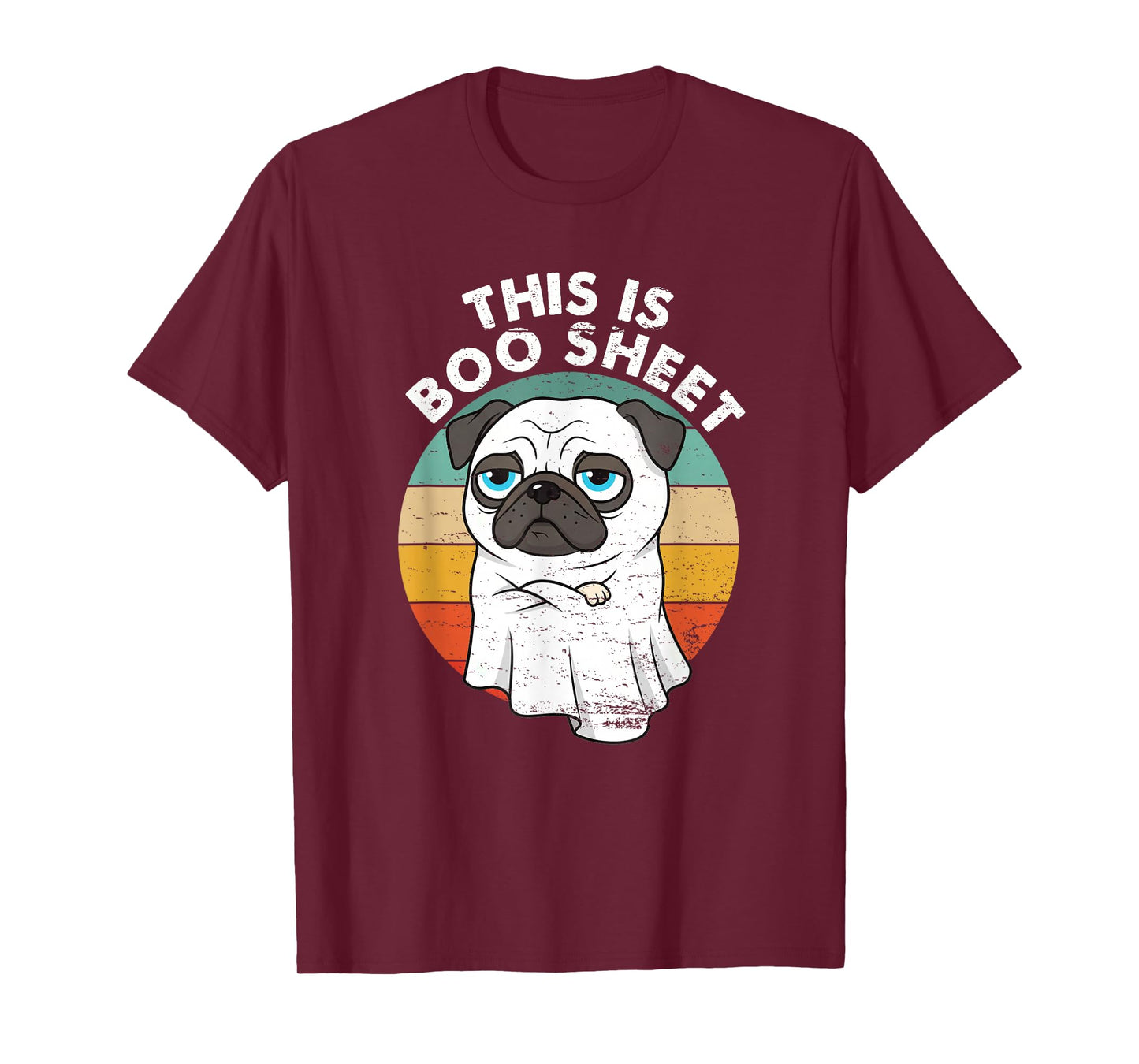 This is Boo Sheet Pug Dog Retro Halloween Funny Dog T-Shirt