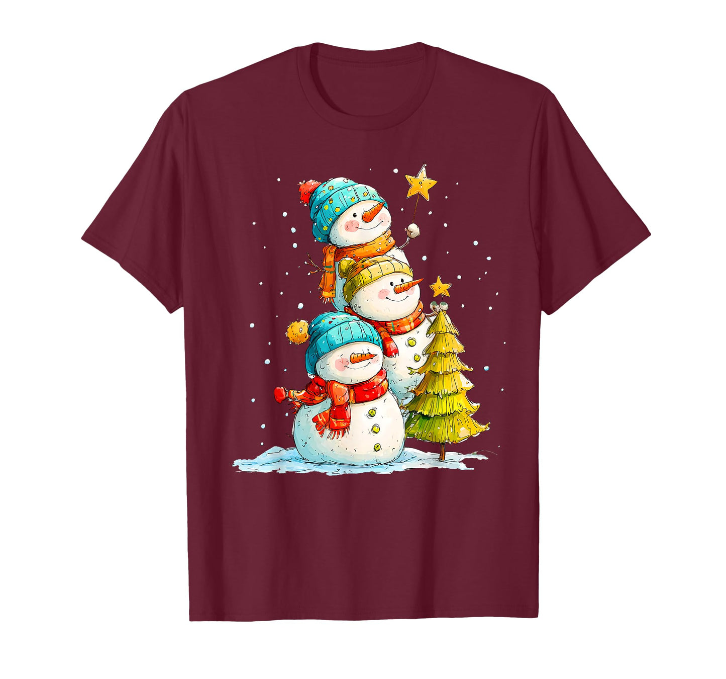 Funny Snowman Snowflake Merry Christmas Xmas Family Holiday T-Shirt