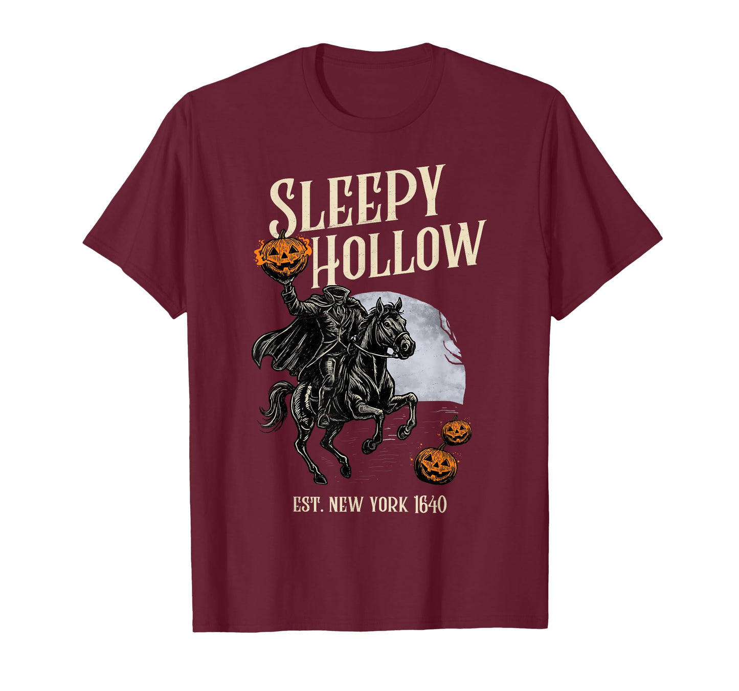 Sleepy Hollow New York Est. 1640 Halloween Headless Pumpkin T-Shirt