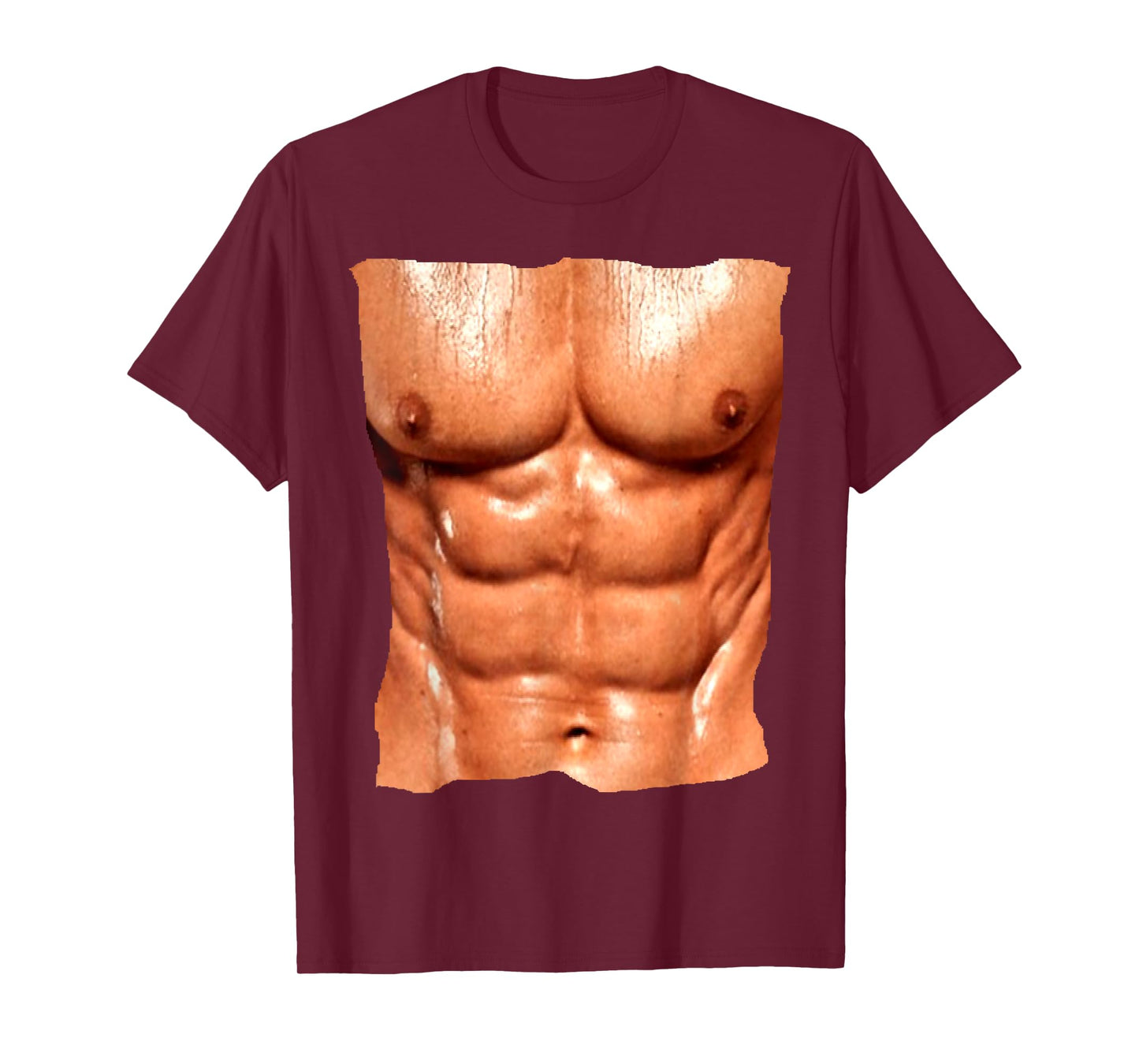 Replica Six Pack Abdomnial Abs Fake Muscle Chest T-Shirt T-Shirt