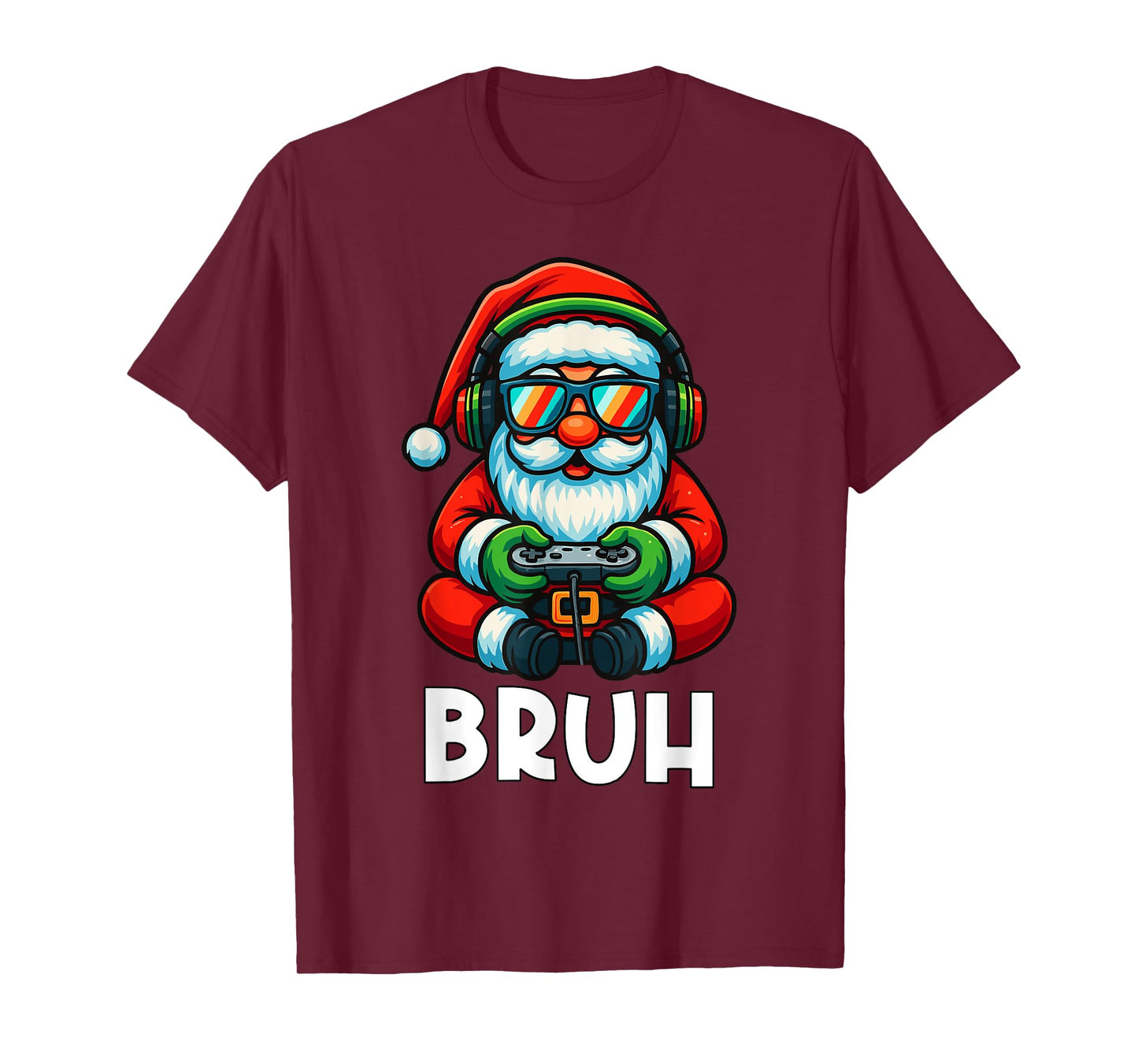 Bruh Christmas Gamer Boys Video Game Santa Xmas T-Shirt