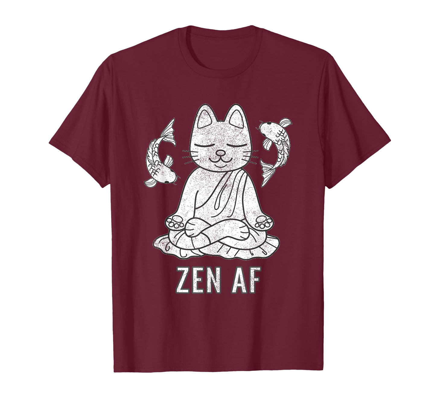 Zen AF Funny Meditating Cat Spiritual Yoga Gift For Women T-Shirt