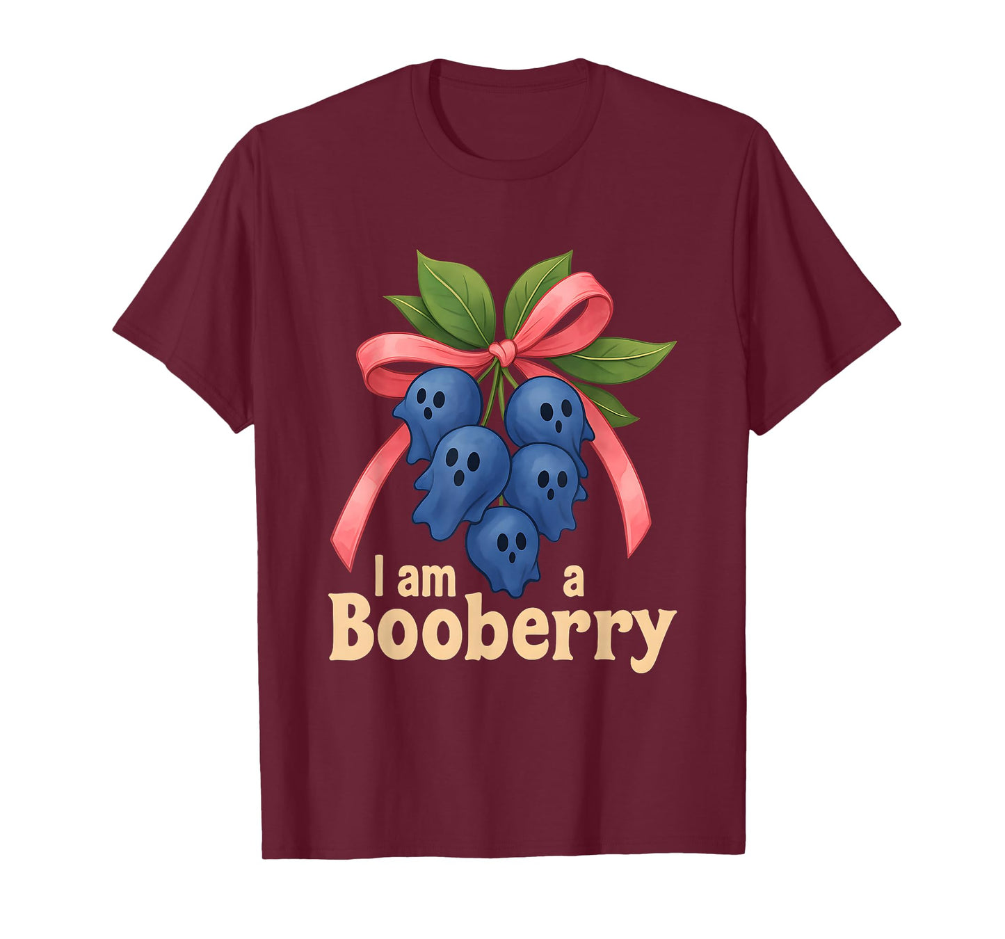 I Am a Booberry Cute Ghost Blueberry Halloween Pun T-Shirt