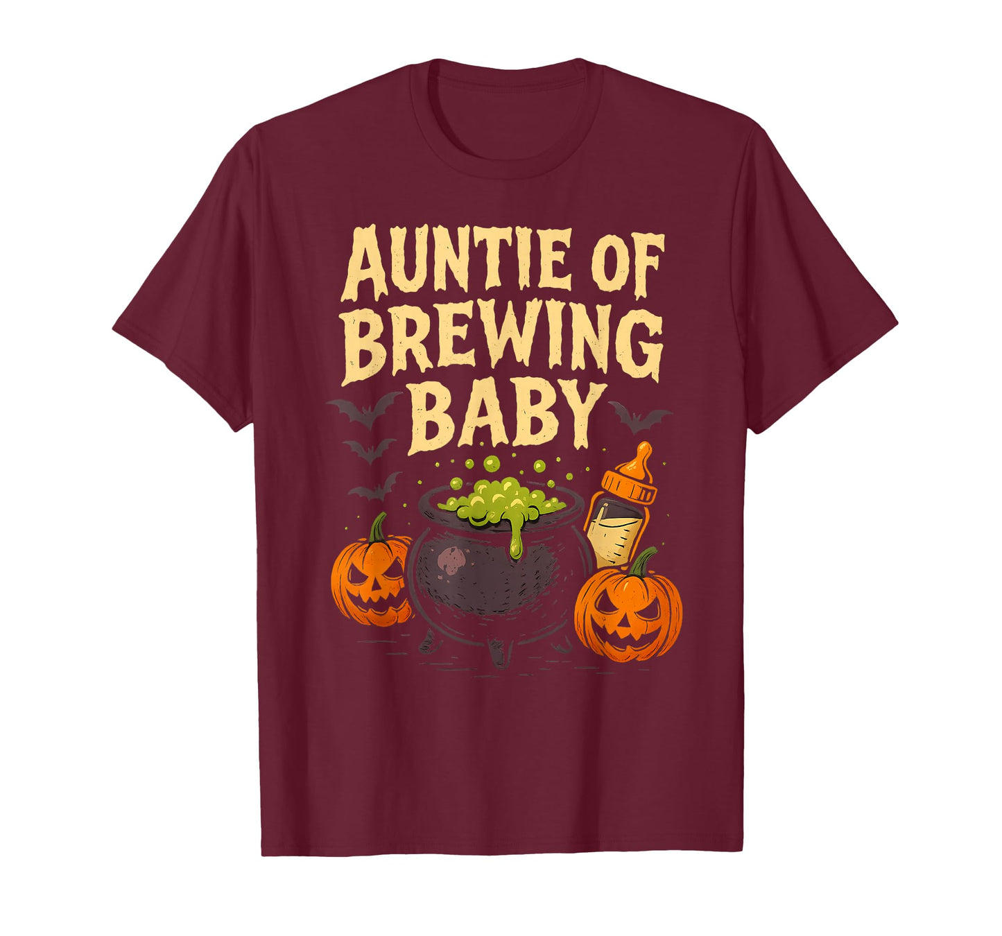 Auntie of Brewing Baby Halloween Spooky T-Shirt