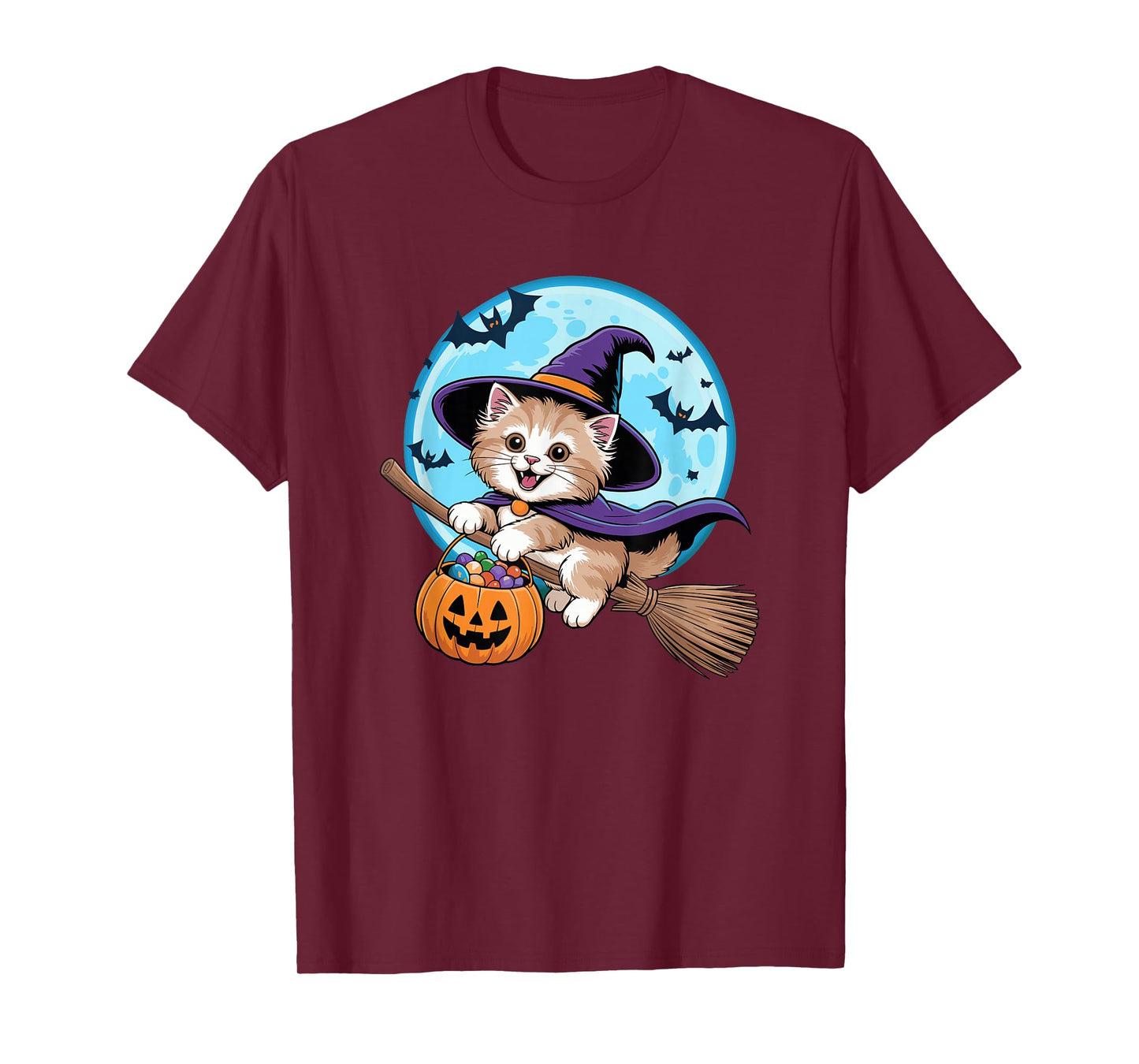 Halloween Witch Persian Cat Moon Persian Longhair T-Shirt