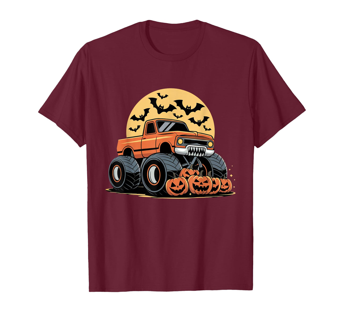 Halloween Shirts for Kids Boys Monster Truck Pumpkins T-Shirt