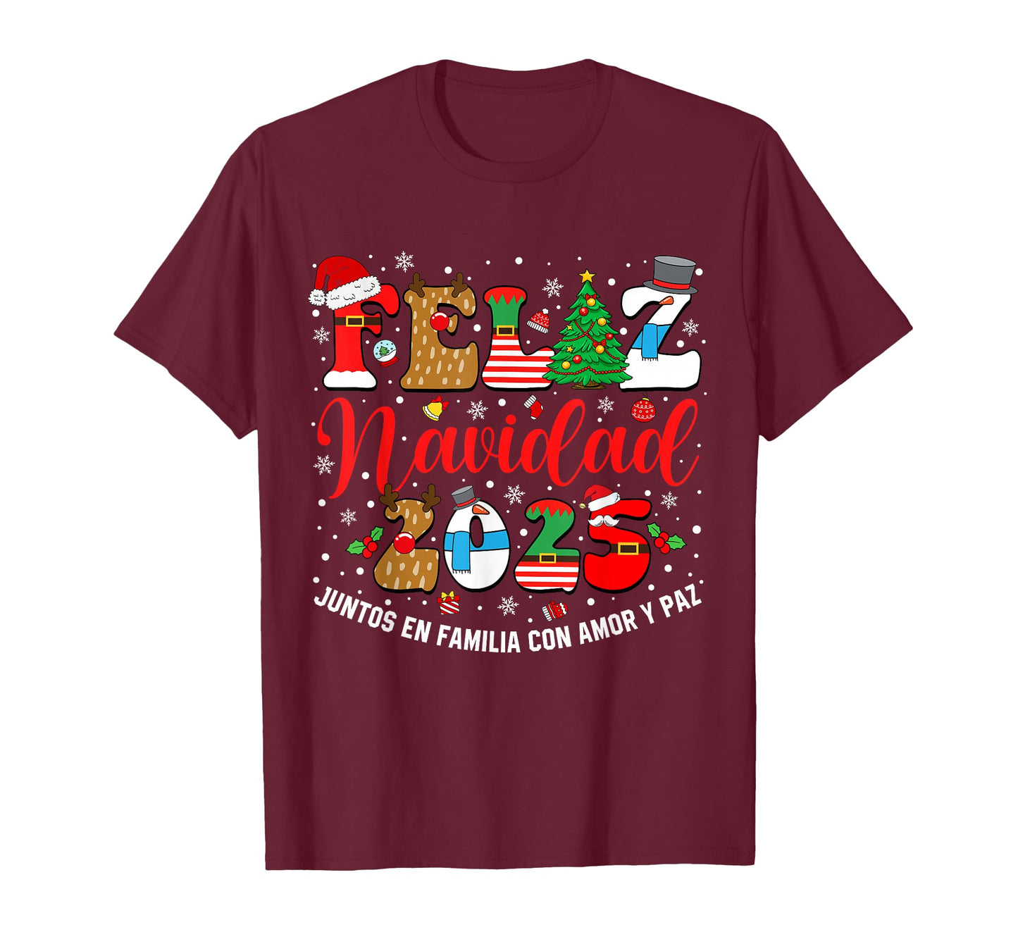 Feliz Navidad Matching Family Spanish Christmas Men Women T-Shirt