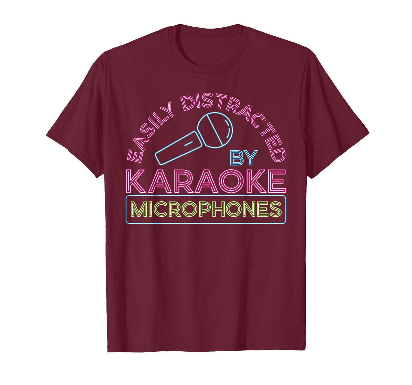 Karaoke Singer 80s Retro Vintage Easily Distracted By T-Shirt