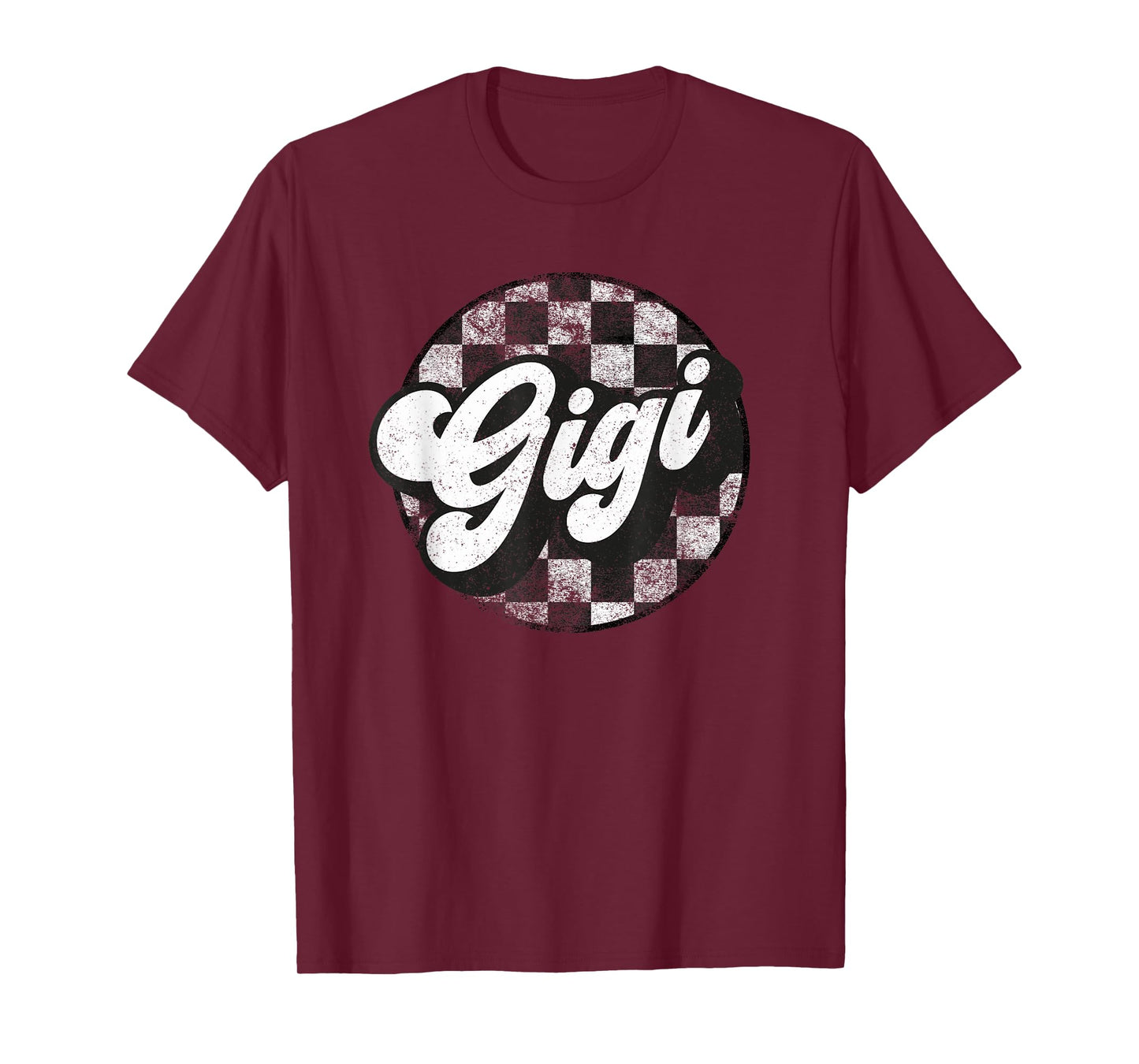 Funny Retro Checkered Gigi Race Vintage Matching Family T-Shirt