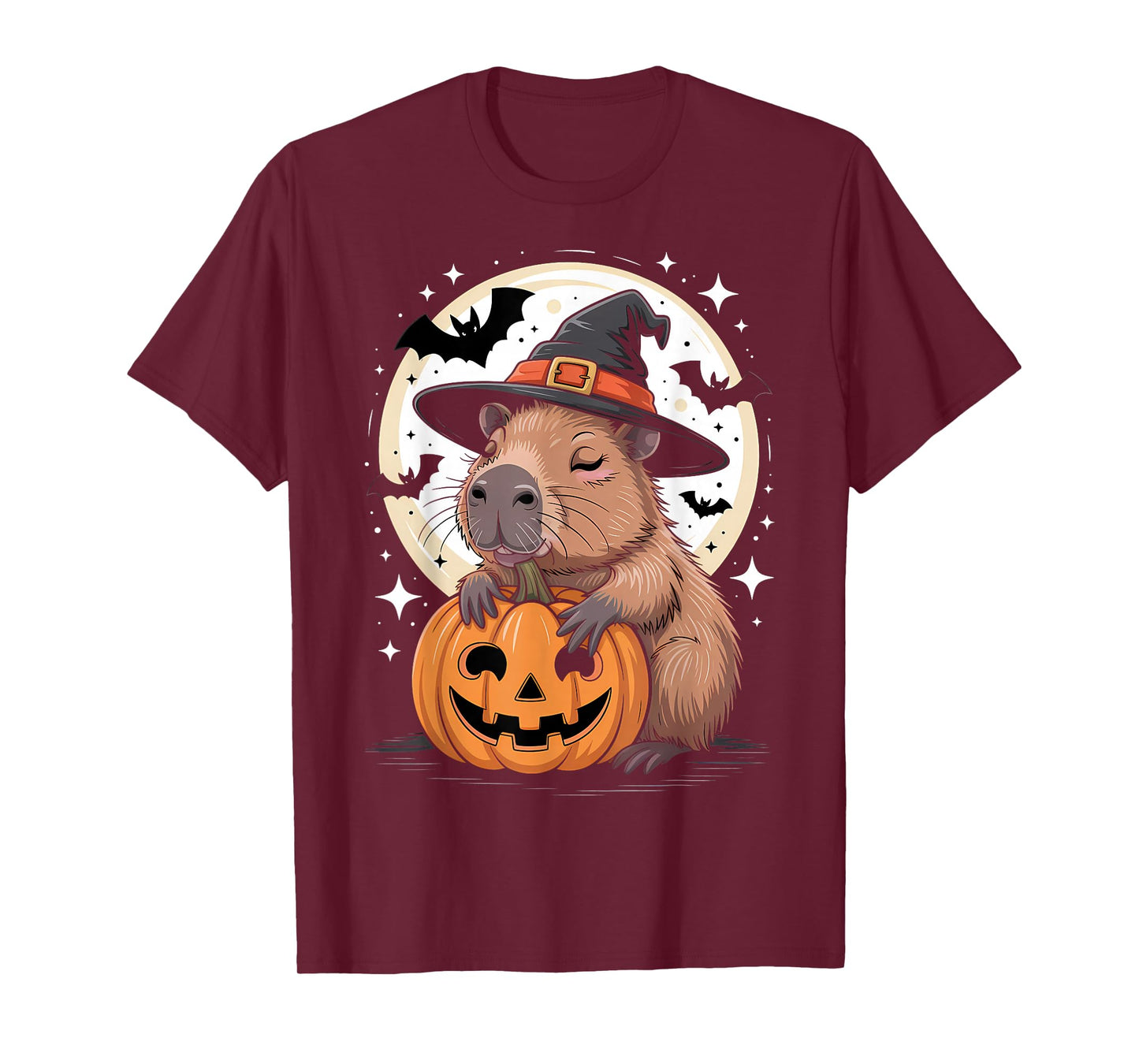 Halloween Capybara Witch Hat Pumpkin Spooky T-Shirt
