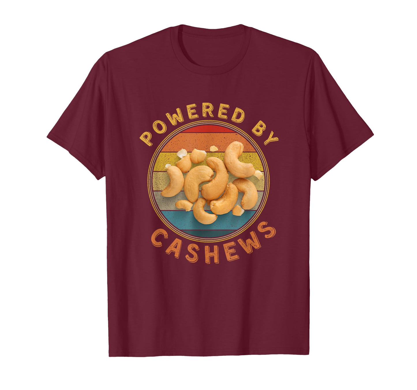 Powered By Cashews Funny Retro Cashew Nuts Lover Costume T-Shirt