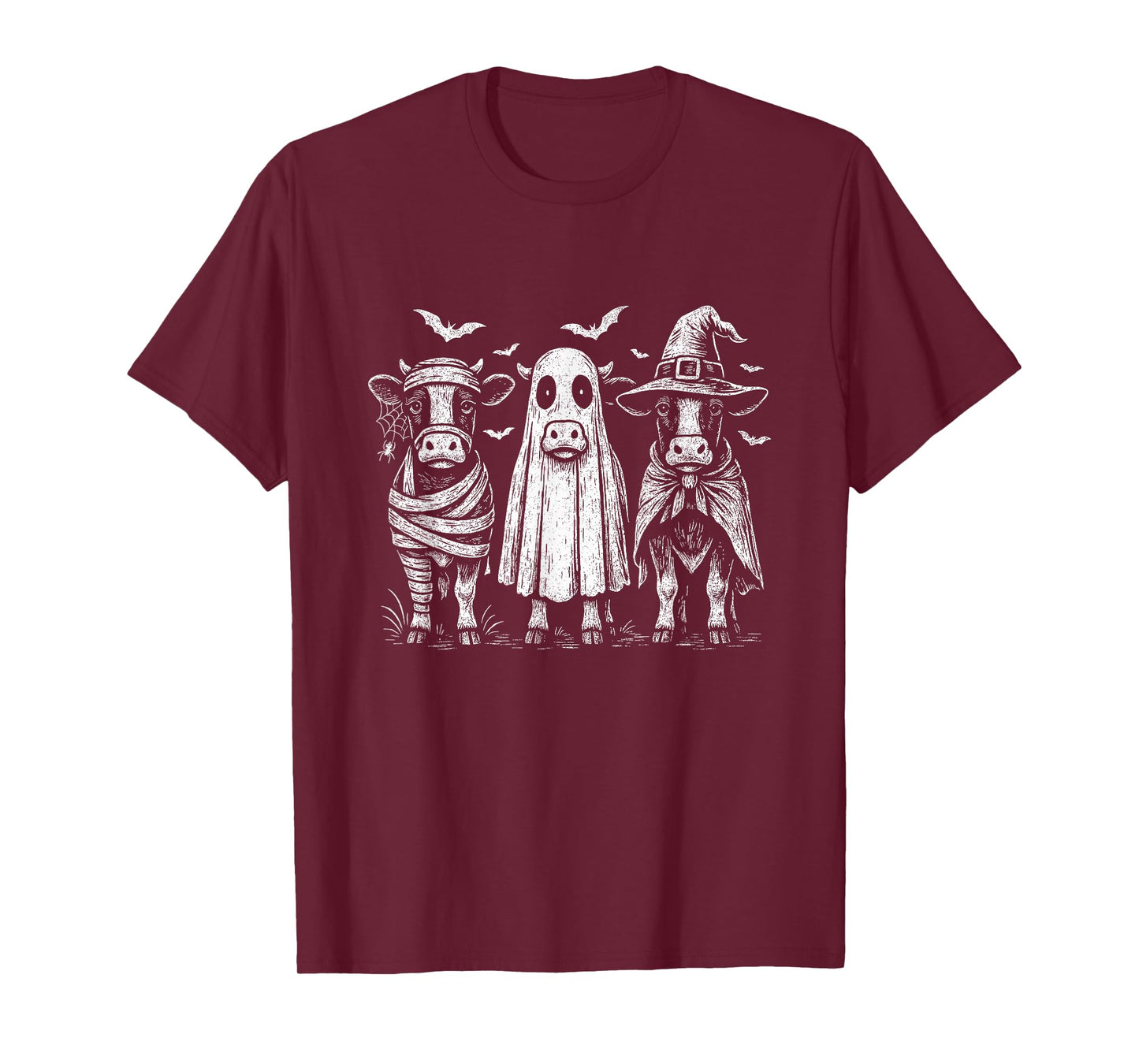 Funny Ghost Cow Halloween Cow Lover Cow Witch Spooky Season T-Shirt