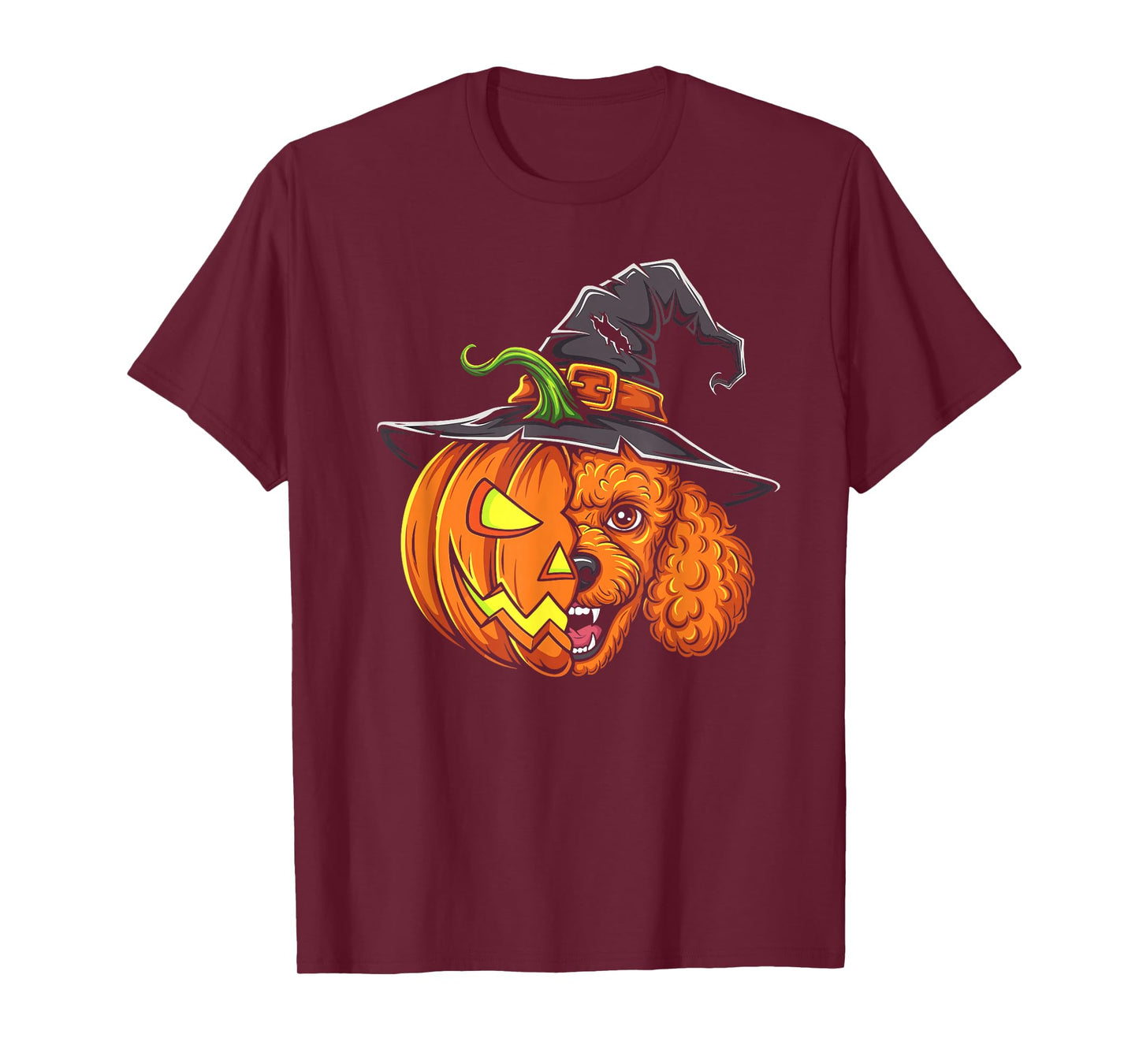 Poodle Pumpkin Jack O Lantern Halloween Kids Mens Womens T-Shirt