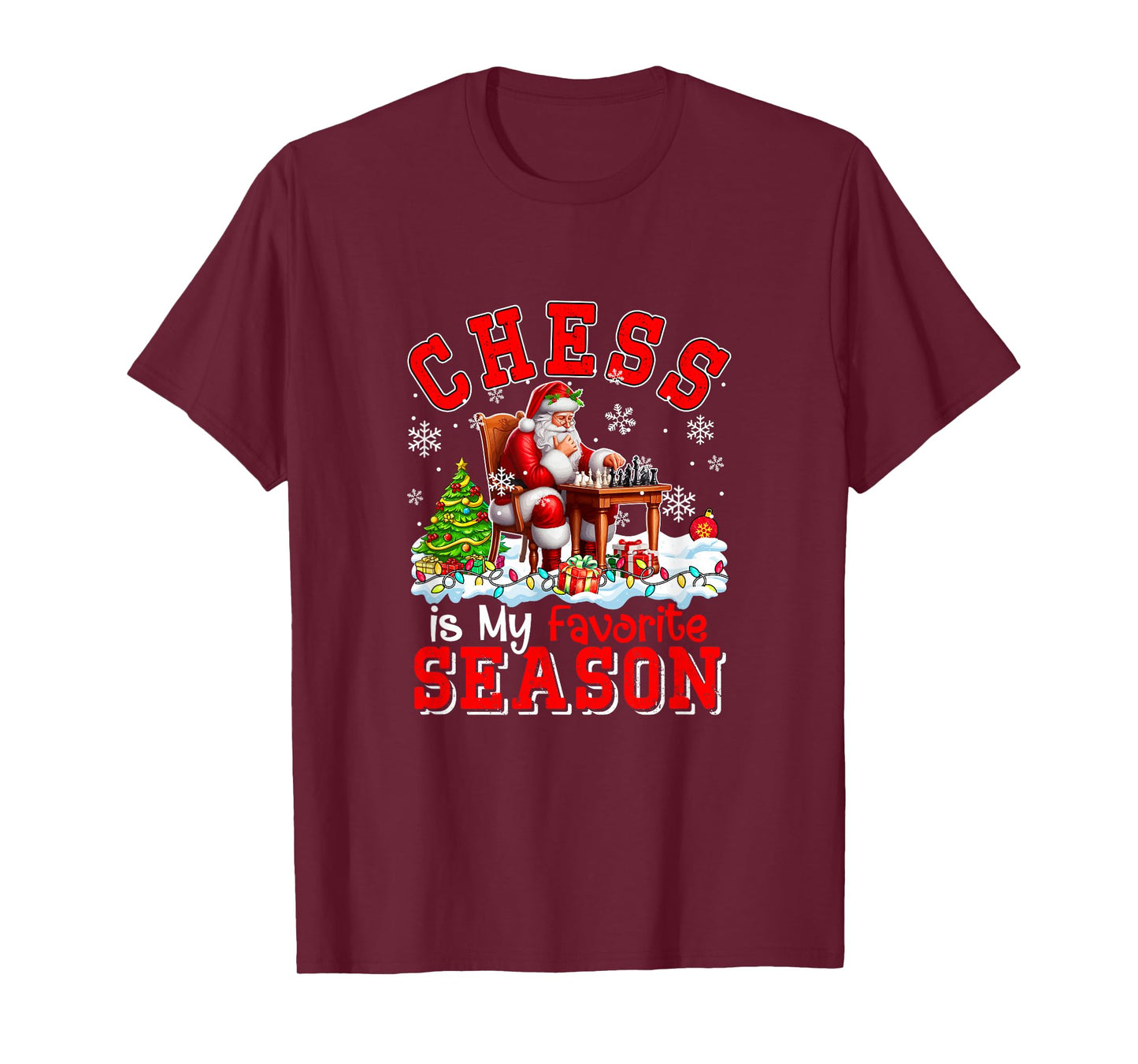 Chess is Favorite Season Costume Player Christmas Santa T-Shirt